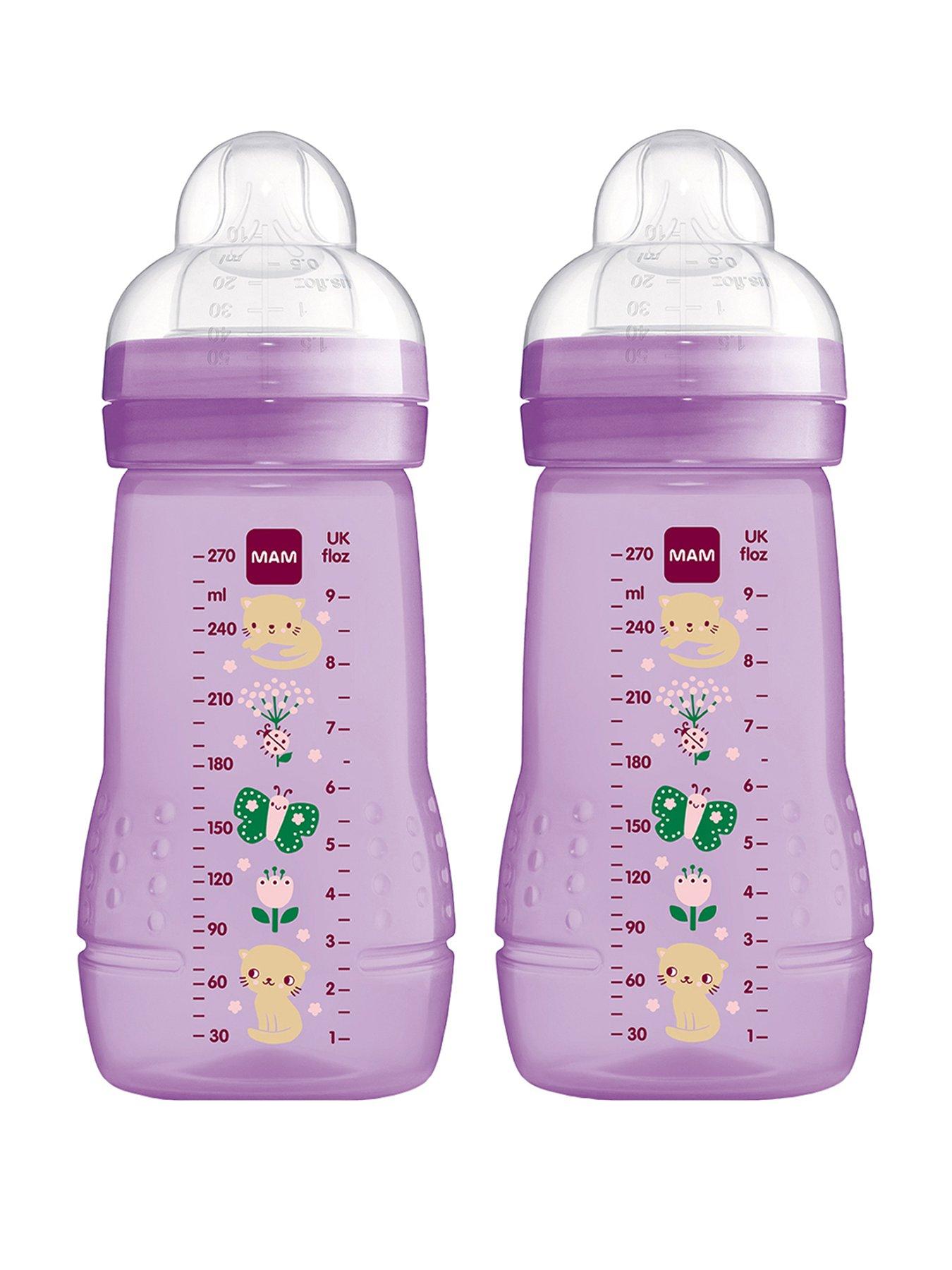 Mam Patterned Grey Baby Bottle Teat Flow 330ml - Model may vary