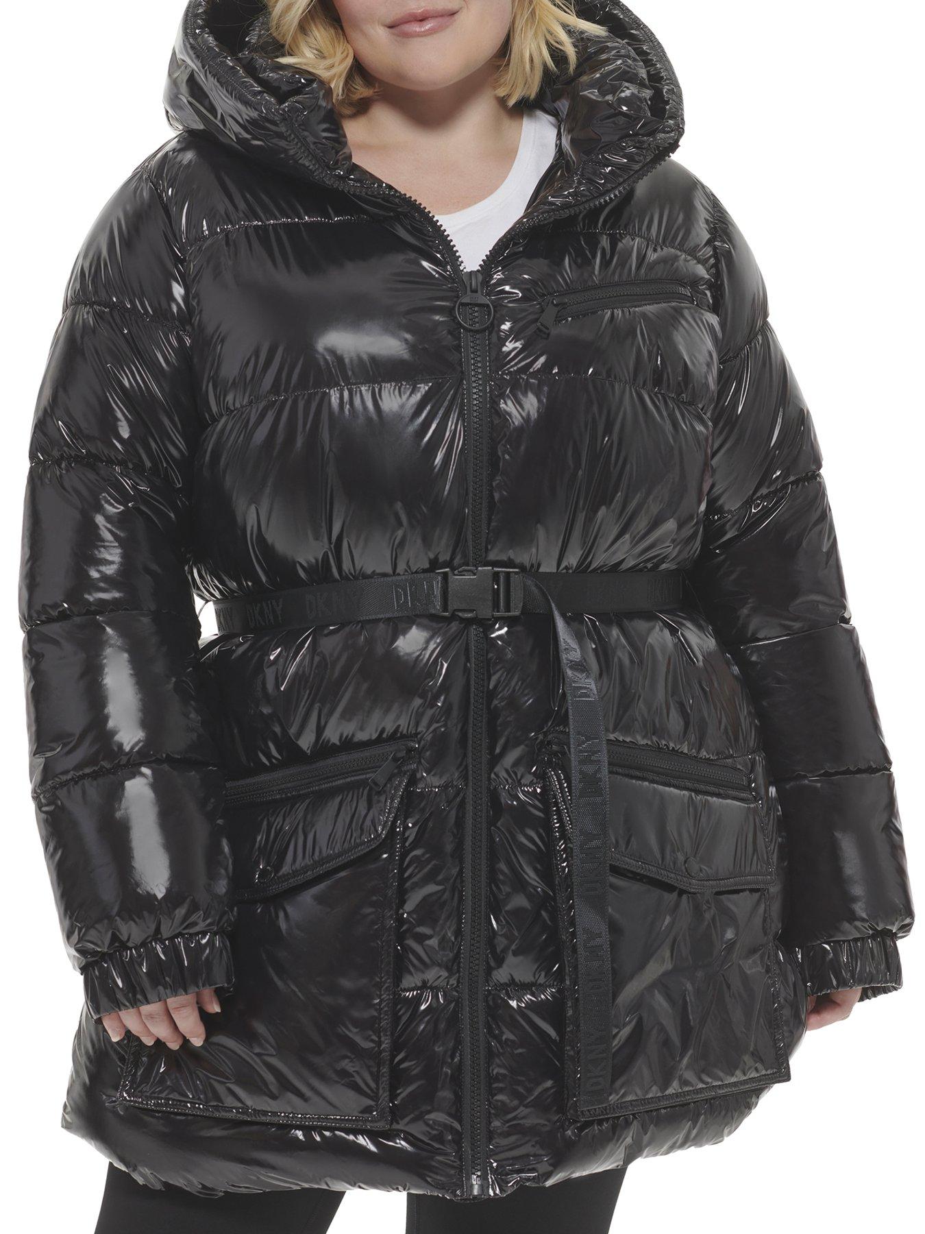 DKNY SPORT Polar Fleece Jacket In Plus Size - Black