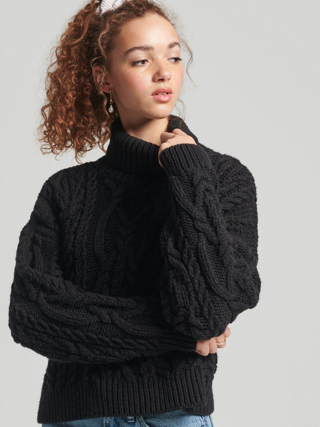 Black cable shop knit jumper