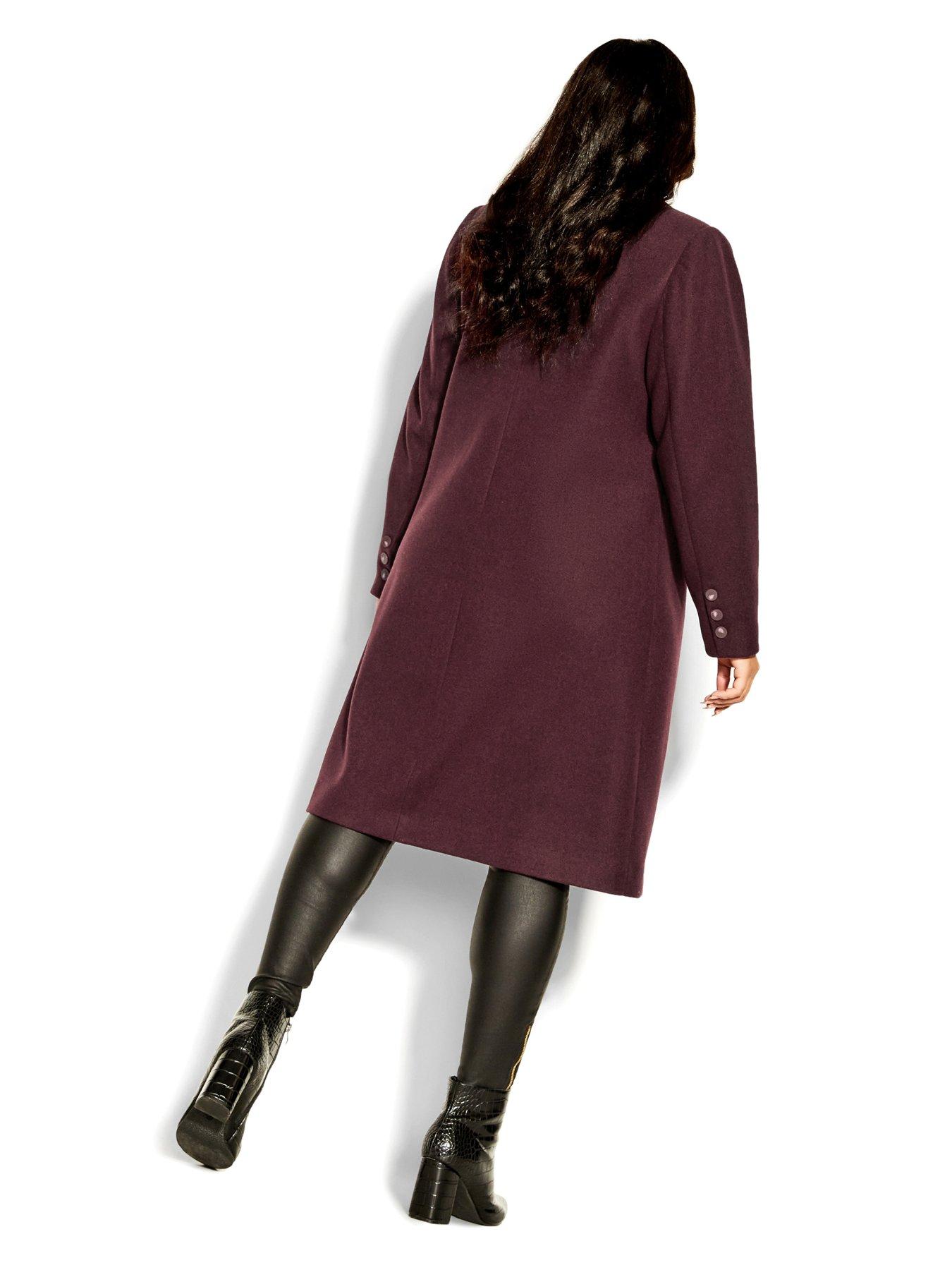 Image 2 of 3 of City Chic Effortless Chic Coat - Red
