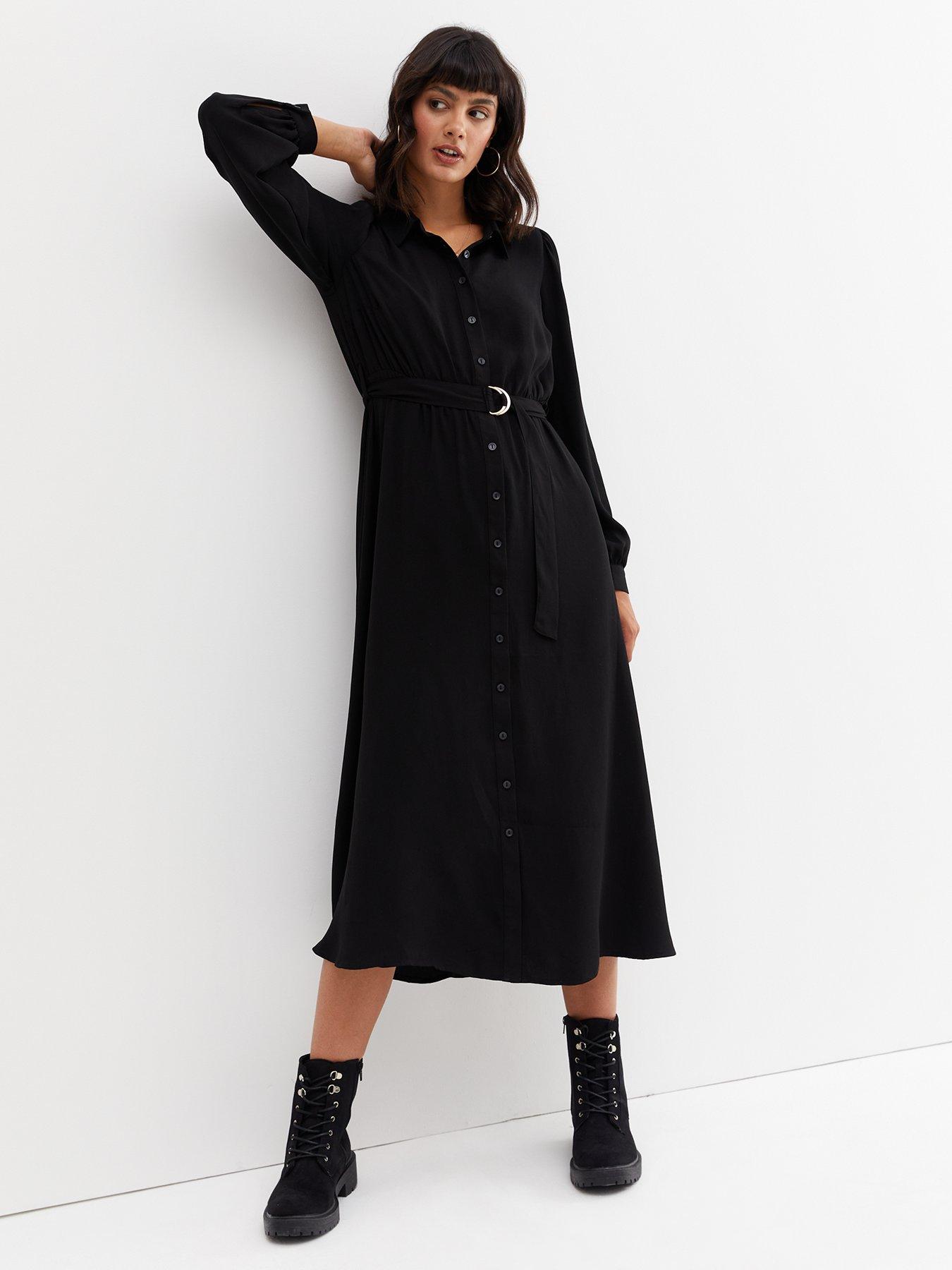 Midi jersey clearance dress with sleeves