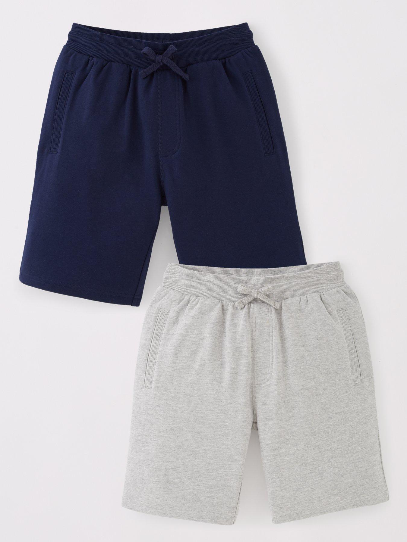 Image 1 of 5 of Everyday Boys Cotton Rich Essential Jogger Shorts (2 Pack) - Navy/Grey
