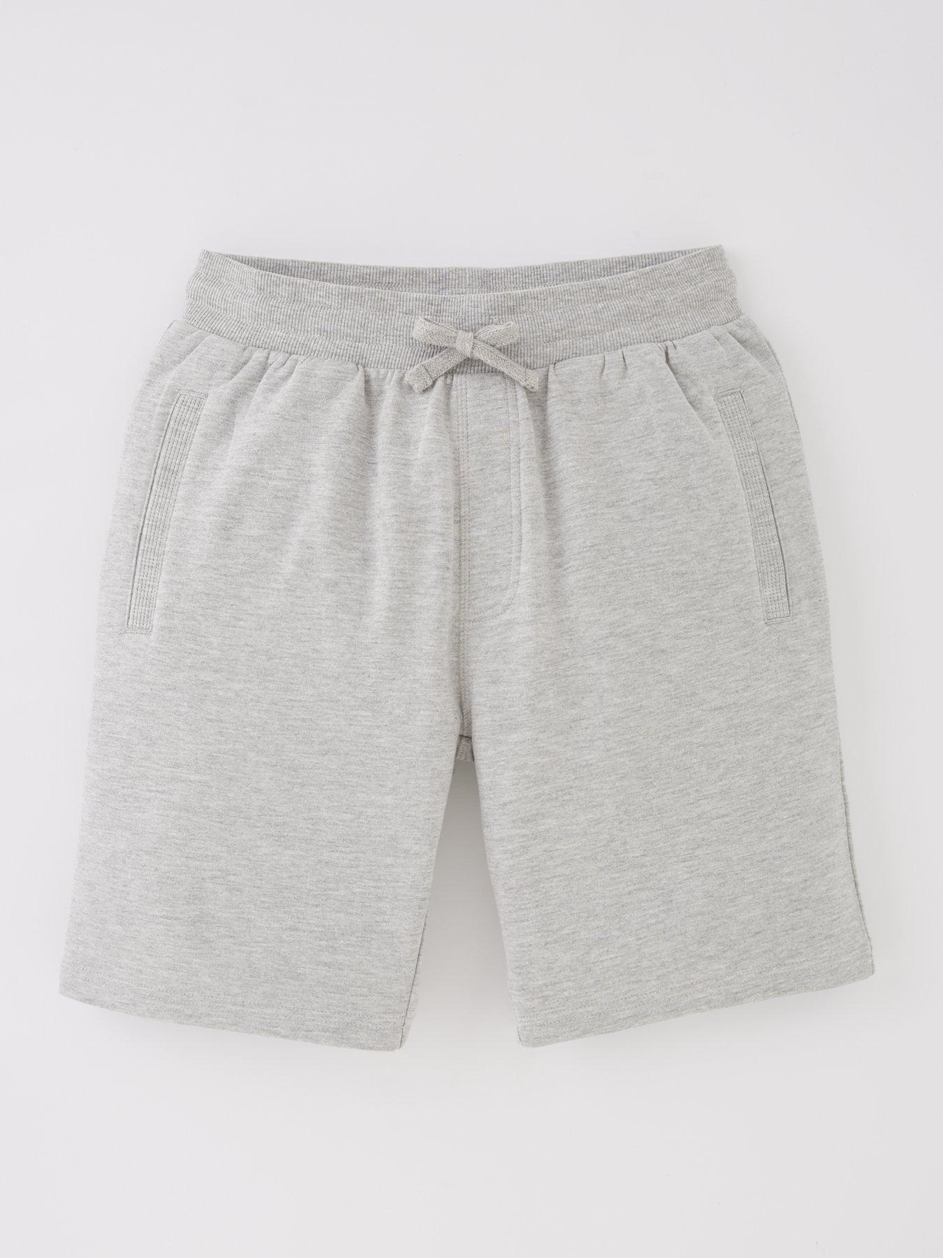 Boys Cotton Rich Essential Jogger Shorts 2 Pack Navy Grey