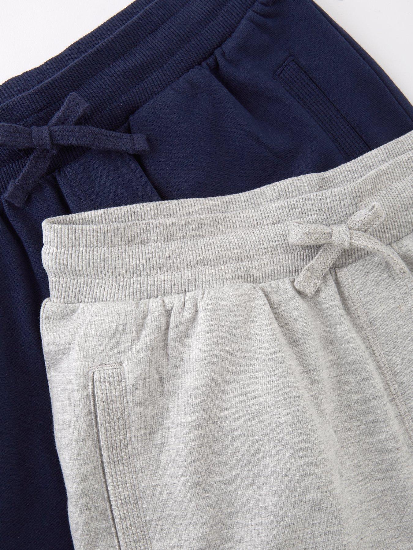 Image 4 of 5 of Everyday Boys Cotton Rich Essential Jogger Shorts (2 Pack) - Navy/Grey