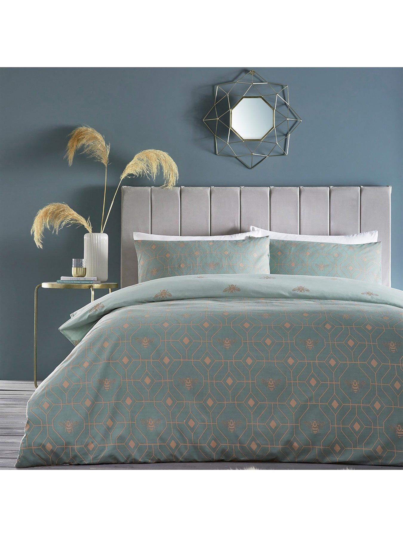 undefined Bee Deco Duvet Cover Set - Sage Green