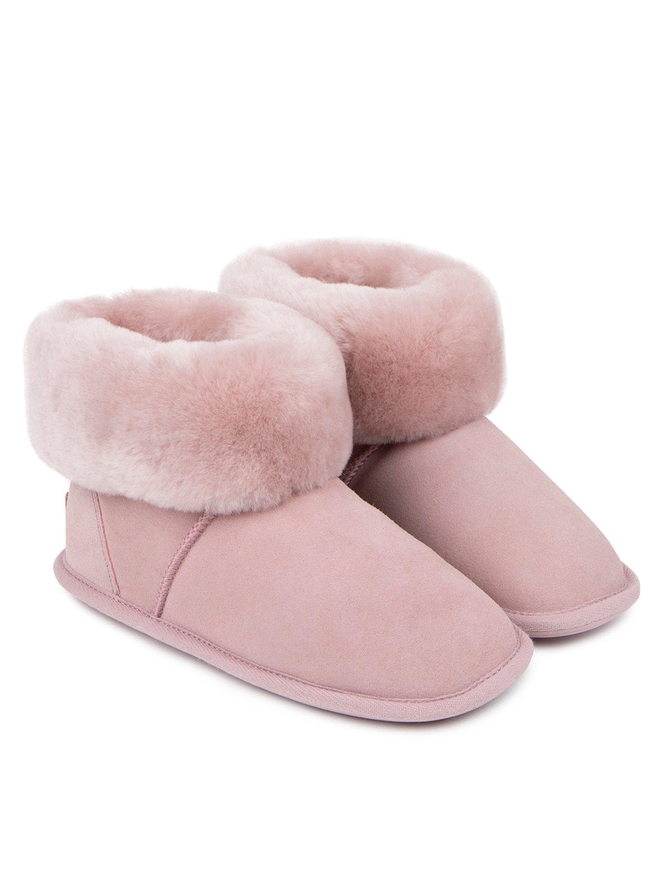 just-sheepskin-albery-sheepskin-bootie-slipper-pinkfront