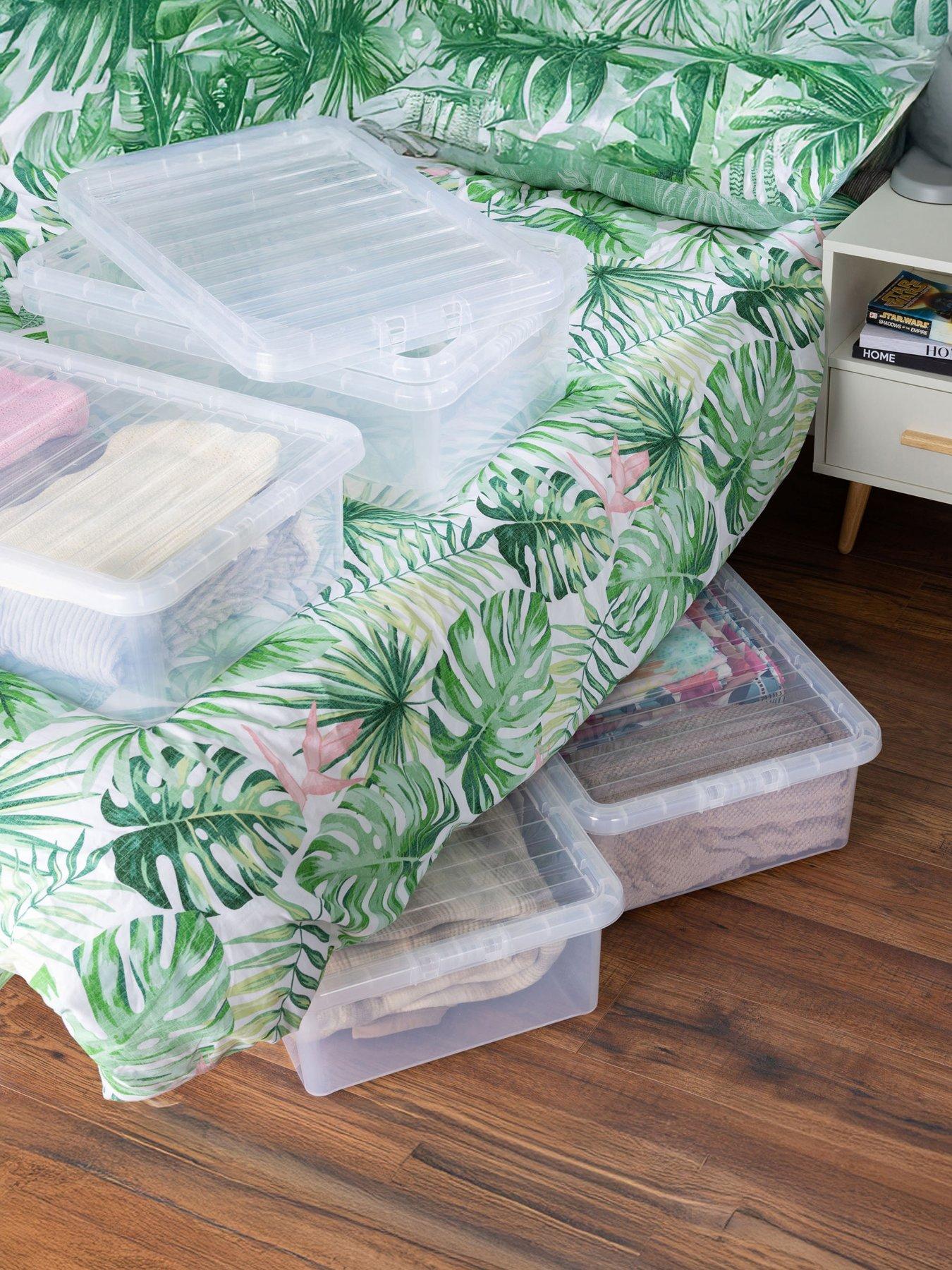 Image 1 of 5 of Wham Set of 5 Clear Crystal Plastic Storage Boxes &ndash; 32 litres each