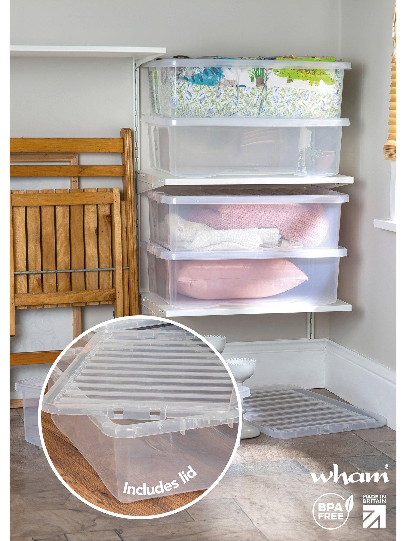 Image 3 of 5 of Wham Set of 5 Clear Crystal Plastic Storage Boxes &ndash; 32 litres each