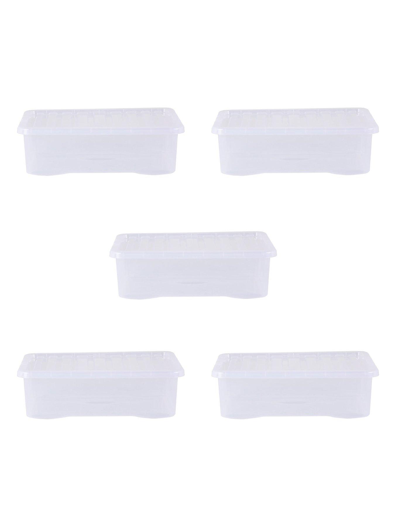Image 4 of 5 of Wham Set of 5 Clear Crystal Plastic Storage Boxes &ndash; 32 litres each