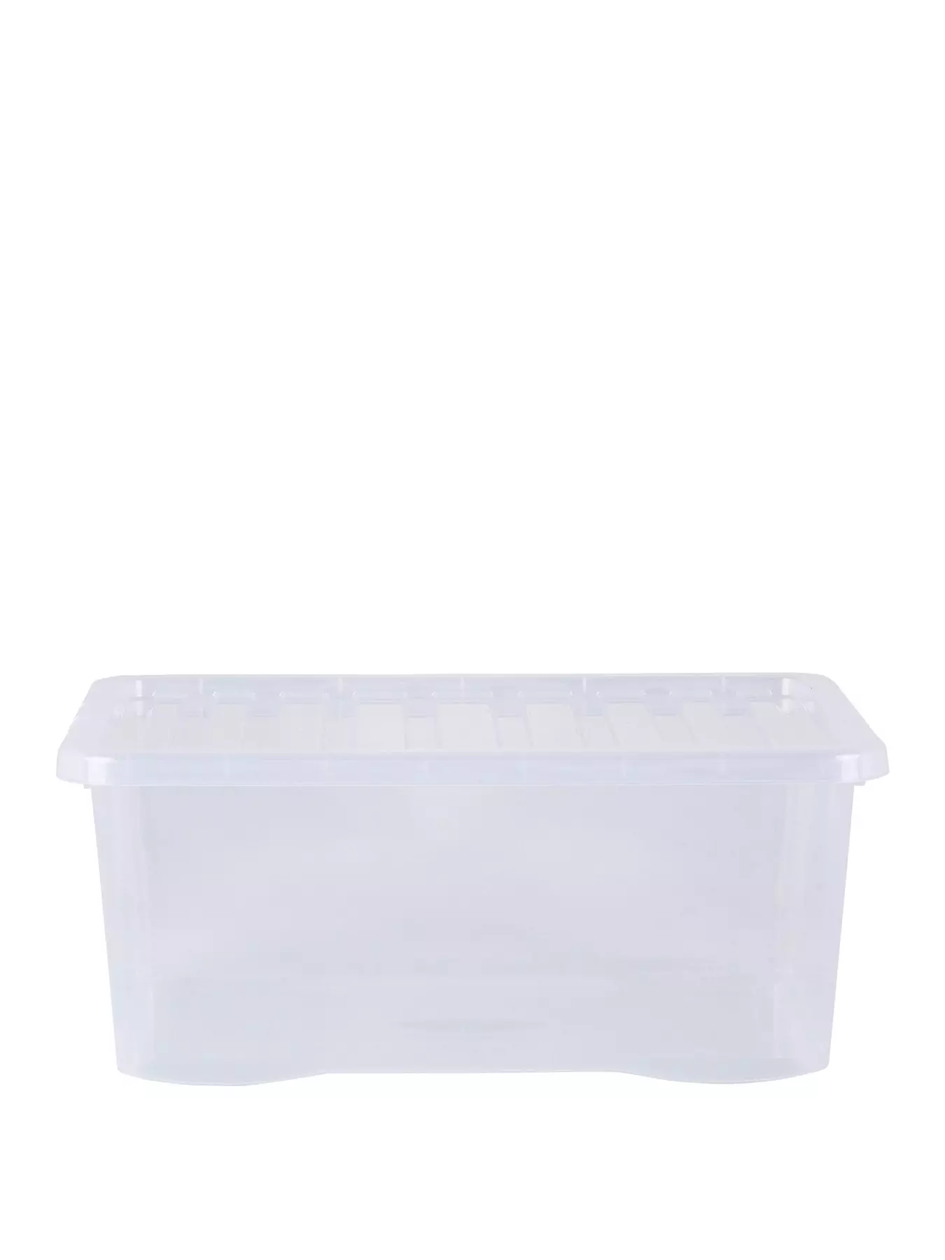 96 ltr Clear Plastic Storage Bin Tote Organizing Container with Durable Lid  (Pack of 3), Clear Stackable & Nestable Totes, Clear Plastic Tote W/Latch