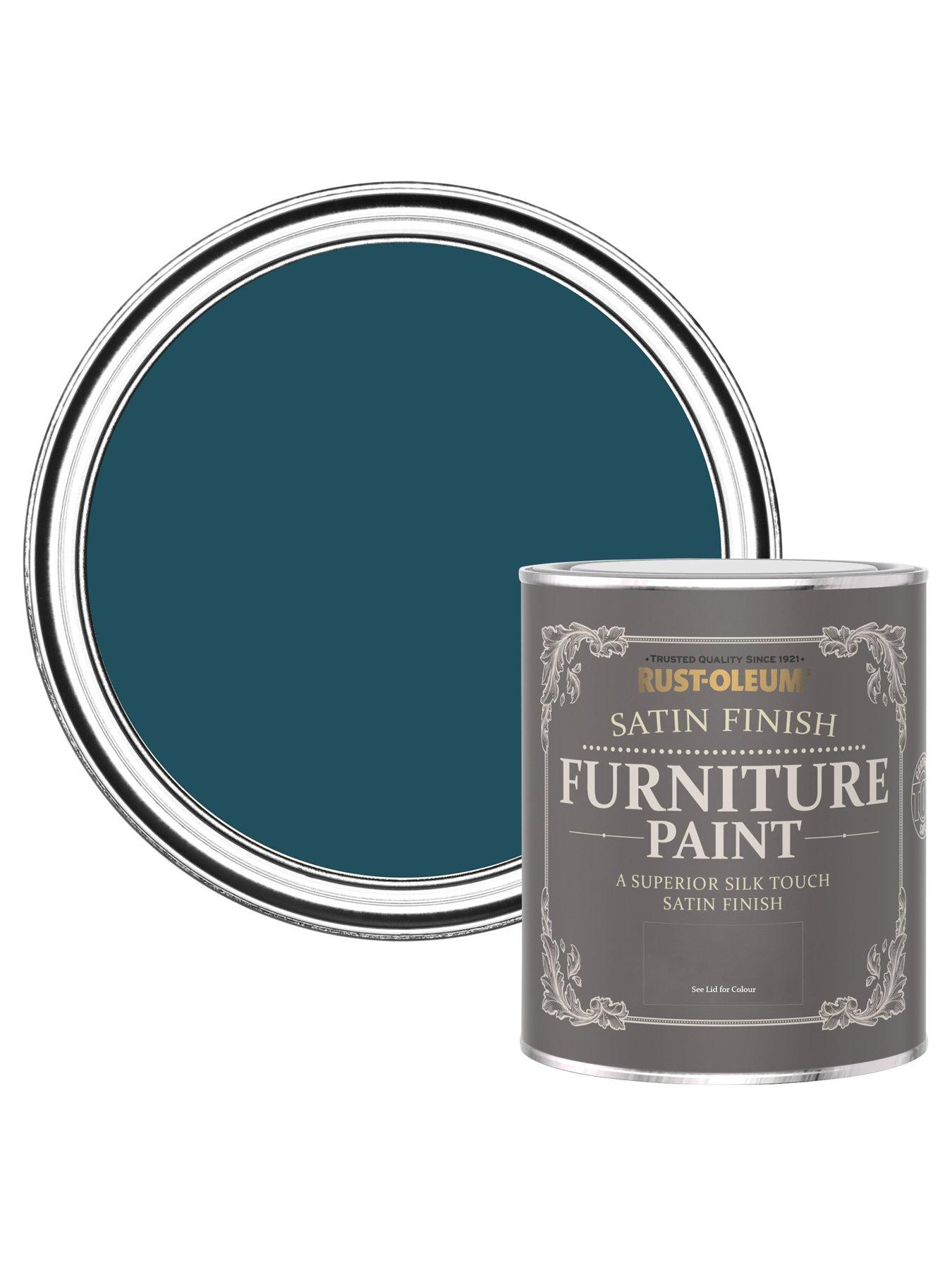 undefined Satin Finish Washable Furniture Paint in Commodore Blue – 750 ml Tin