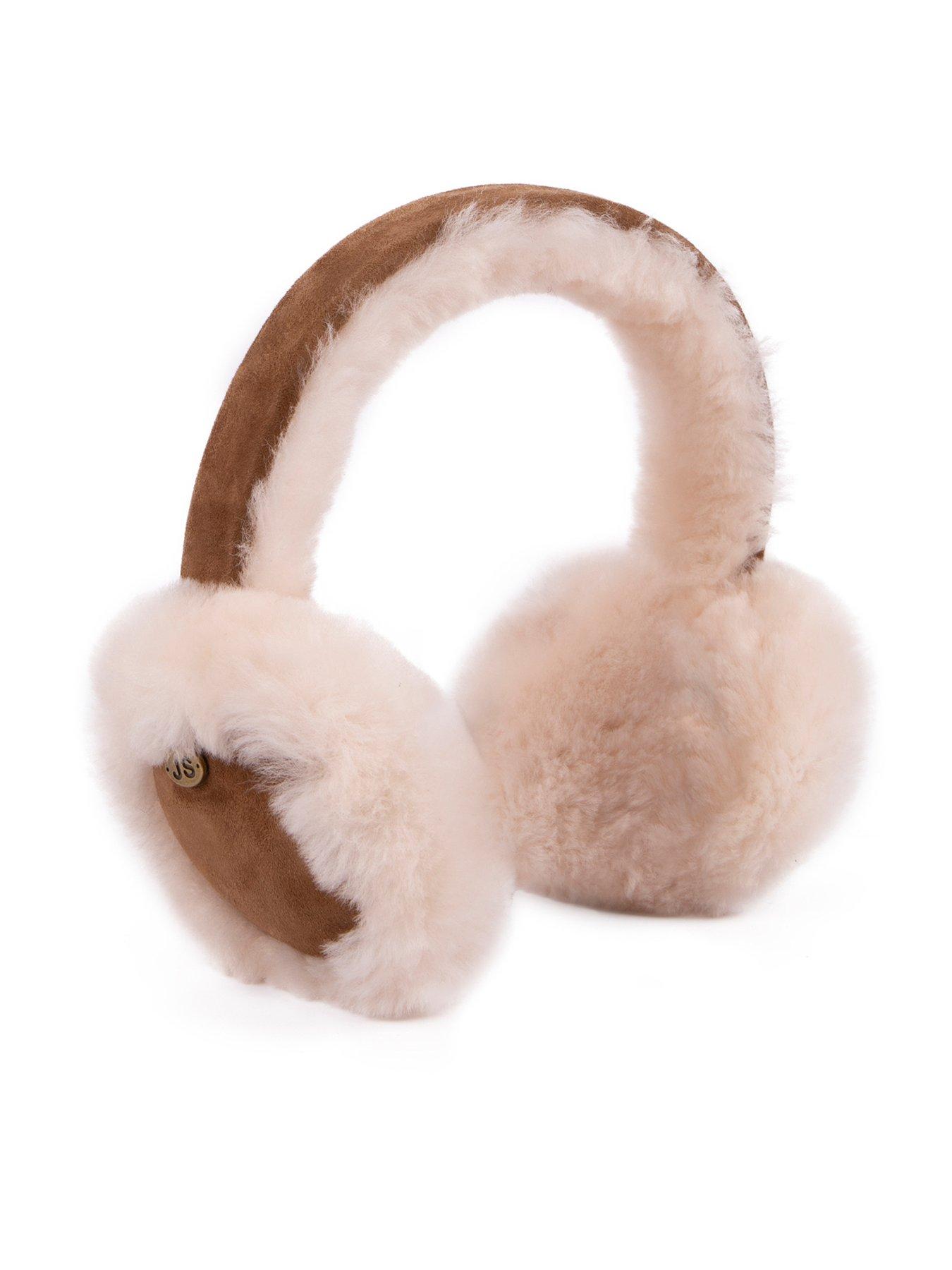 undefined Just Sheepskin Harper Real Suede And Sheepskin Lined Earmuffs