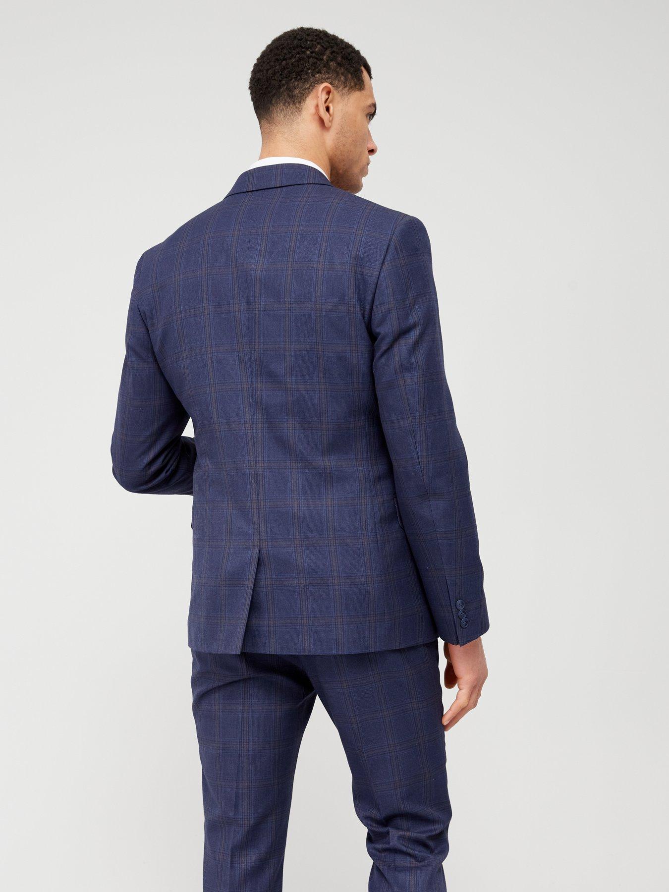 Image 2 of 6 of The Very Collection Check Slim Fit Suit Jacket - Navy