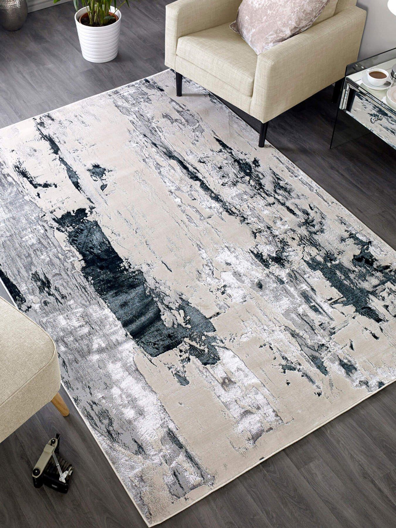 Image 1 of 5 of Asiatic Aurora Glacier Rug - Silver/Black