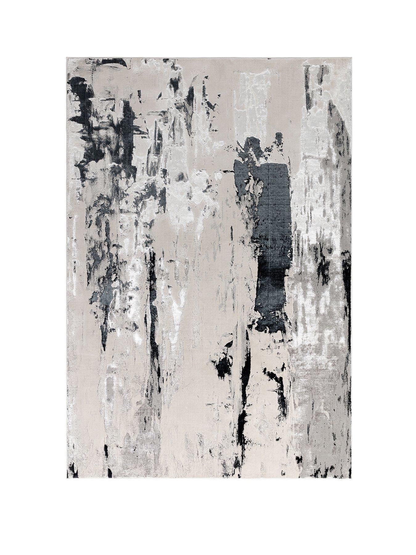 Image 2 of 5 of Asiatic Aurora Glacier Rug - Silver/Black