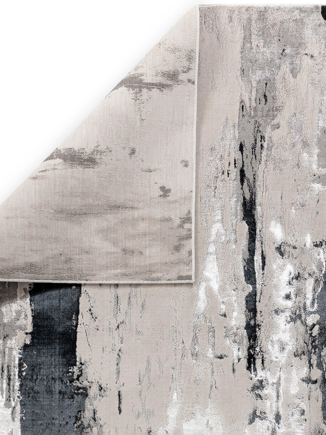 Image 4 of 5 of Asiatic Aurora Glacier Rug - Silver/Black