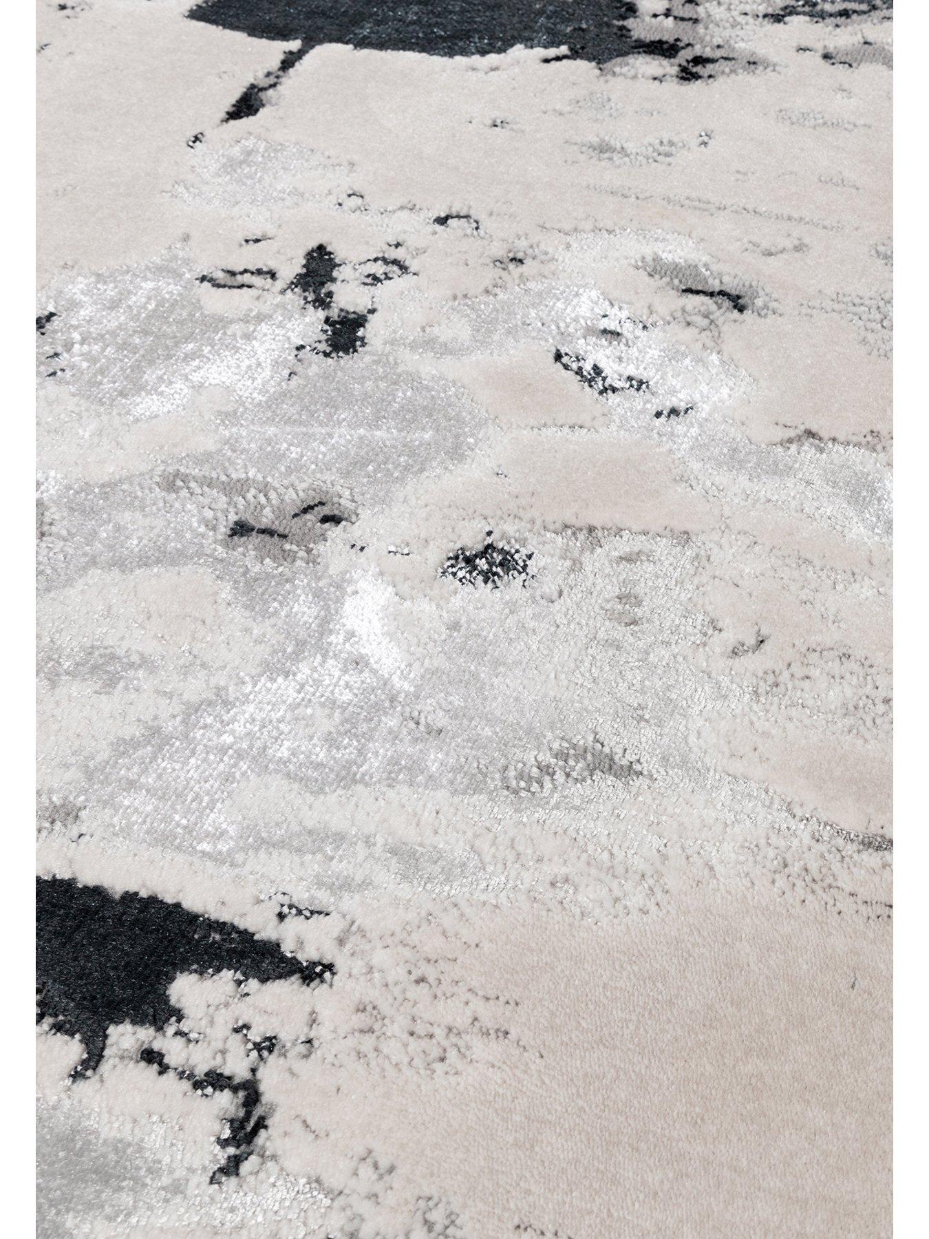Image 5 of 5 of Asiatic Aurora Glacier Rug - Silver/Black