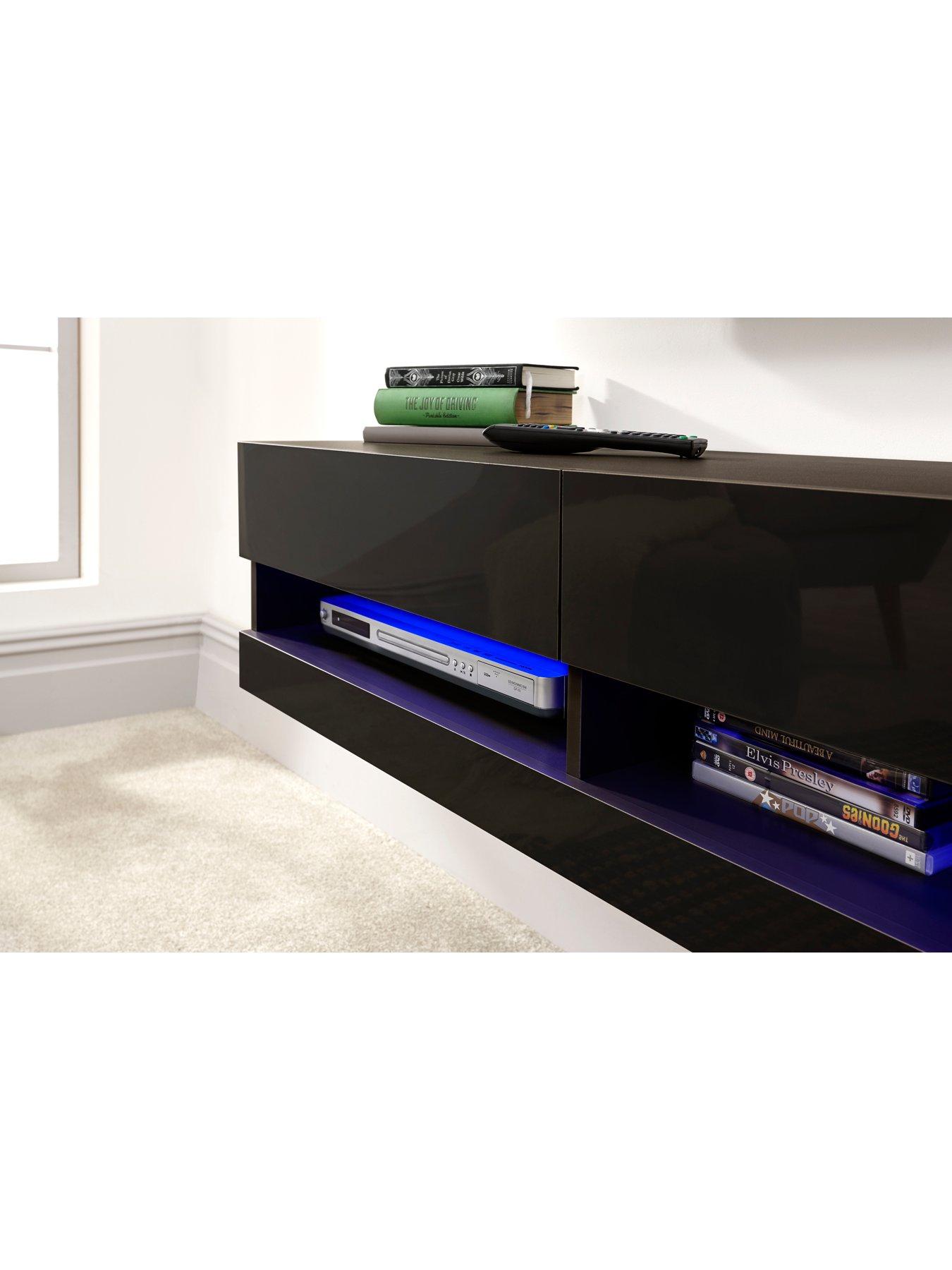 Black gloss deals tv wall unit