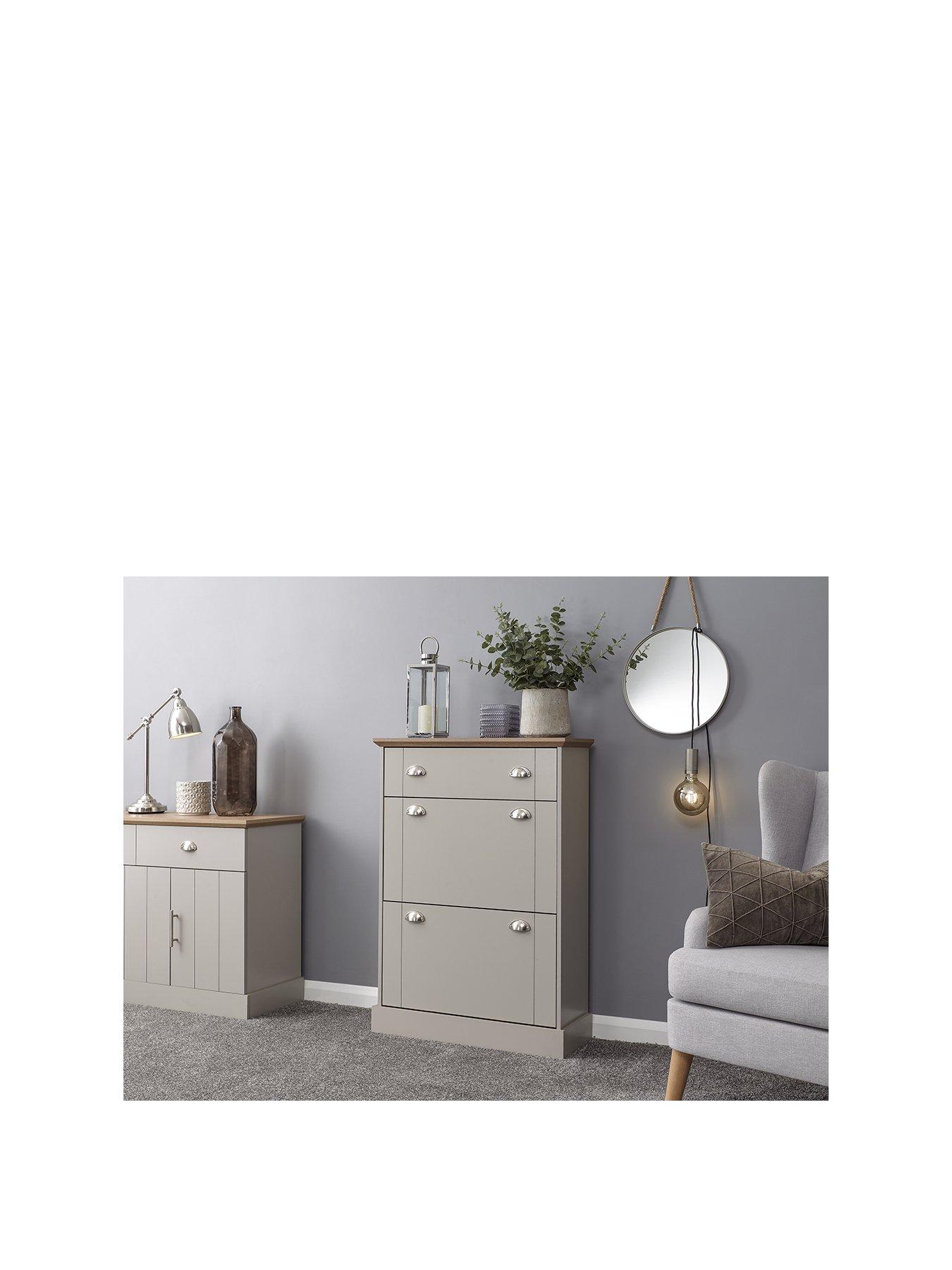 GFW Kendal Deluxe Shoe Cabinet - Grey