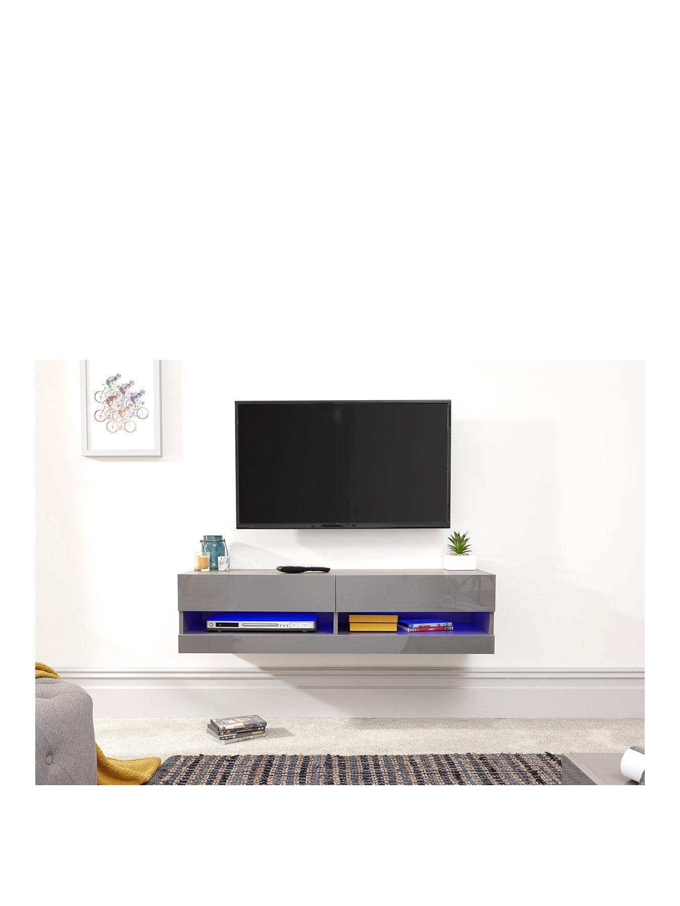 Image 2 of 6 of GFW Galicia 120 cm Floating Wall TV Unit with LED Lights - fits up to 55 inch -Grey