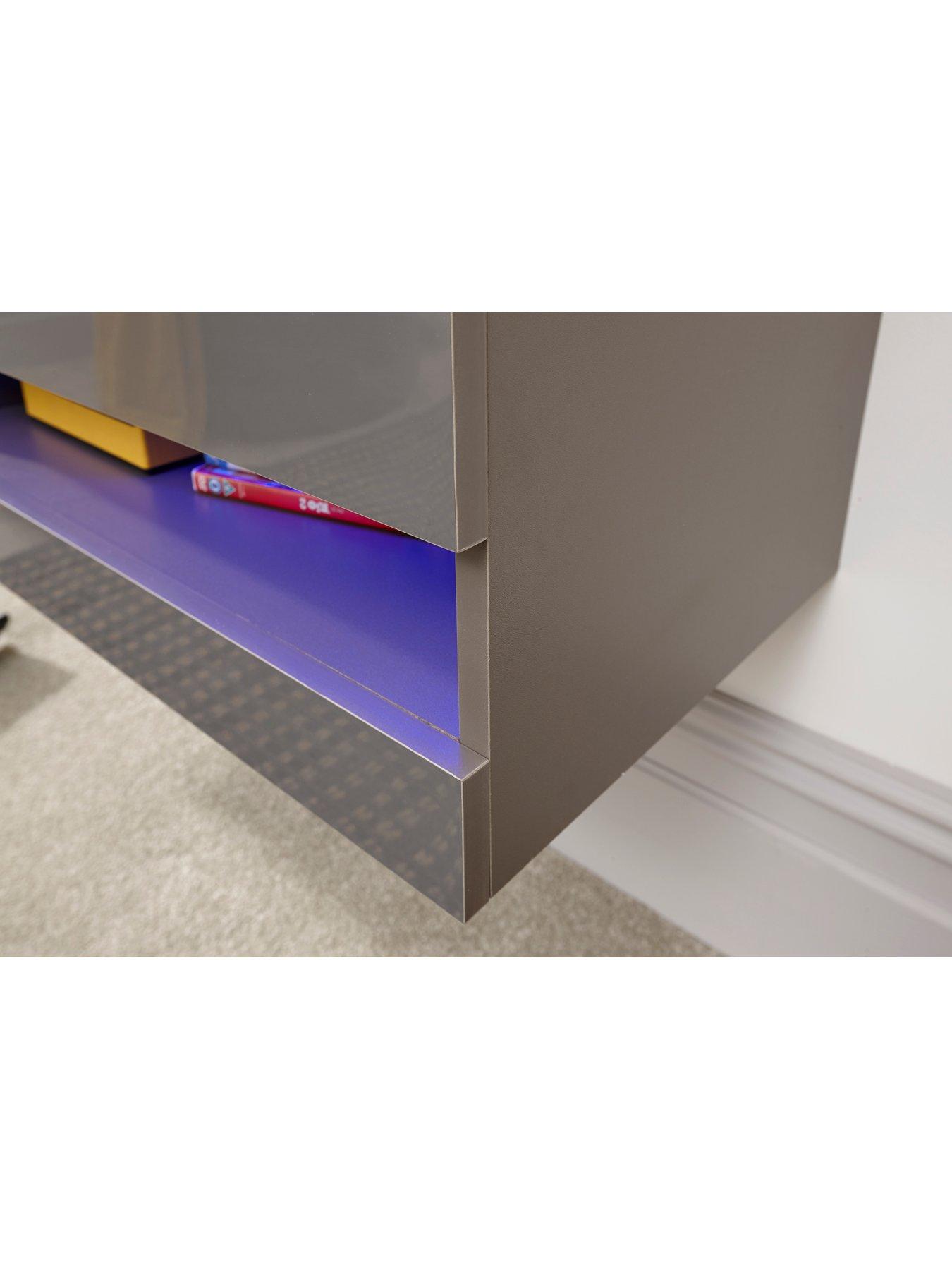 Image 5 of 6 of GFW Galicia 120 cm Floating Wall TV Unit with LED Lights - fits up to 55 inch -Grey