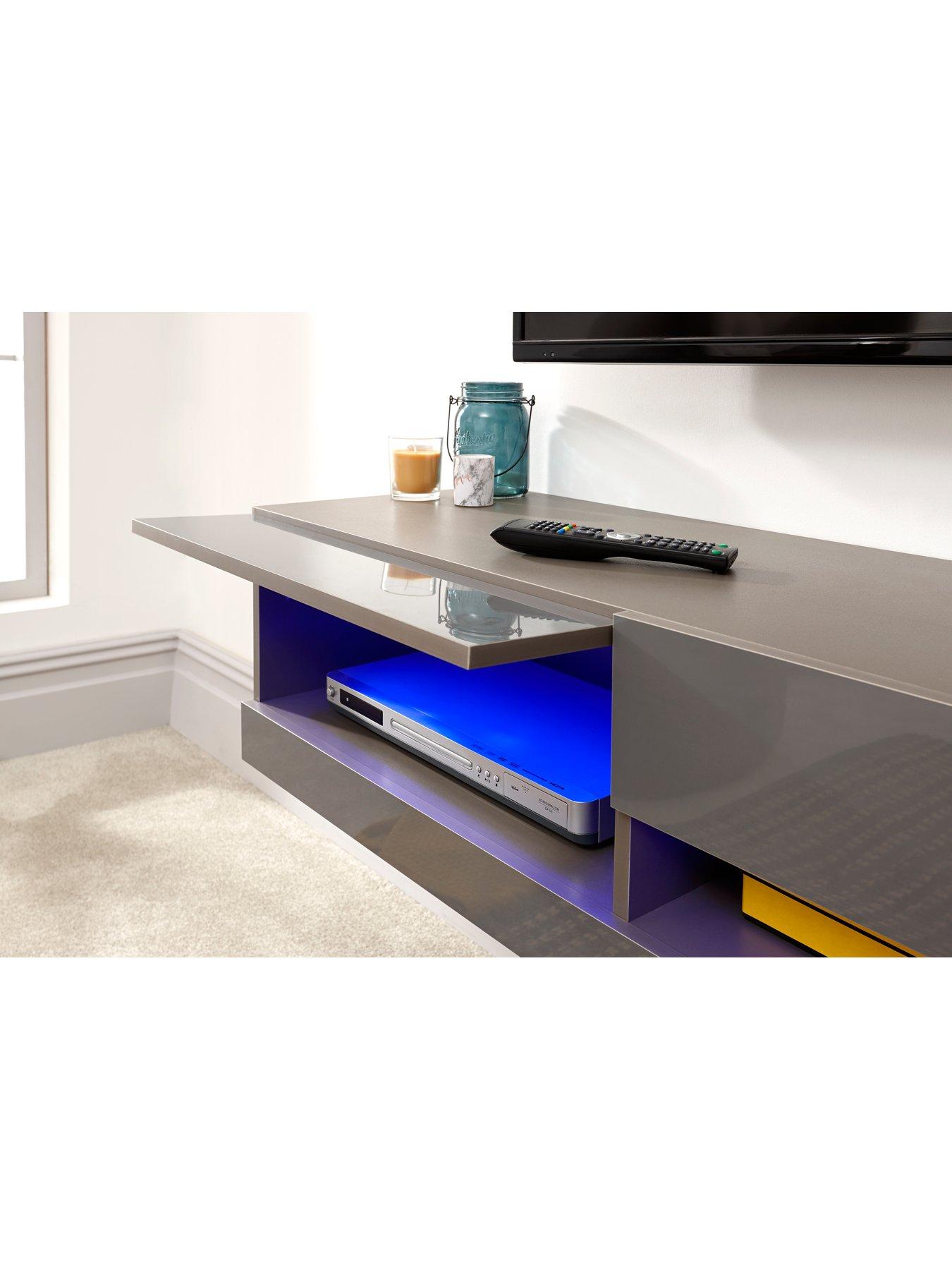 Image 6 of 6 of GFW Galicia 120 cm Floating Wall TV Unit with LED Lights - fits up to 55 inch -Grey