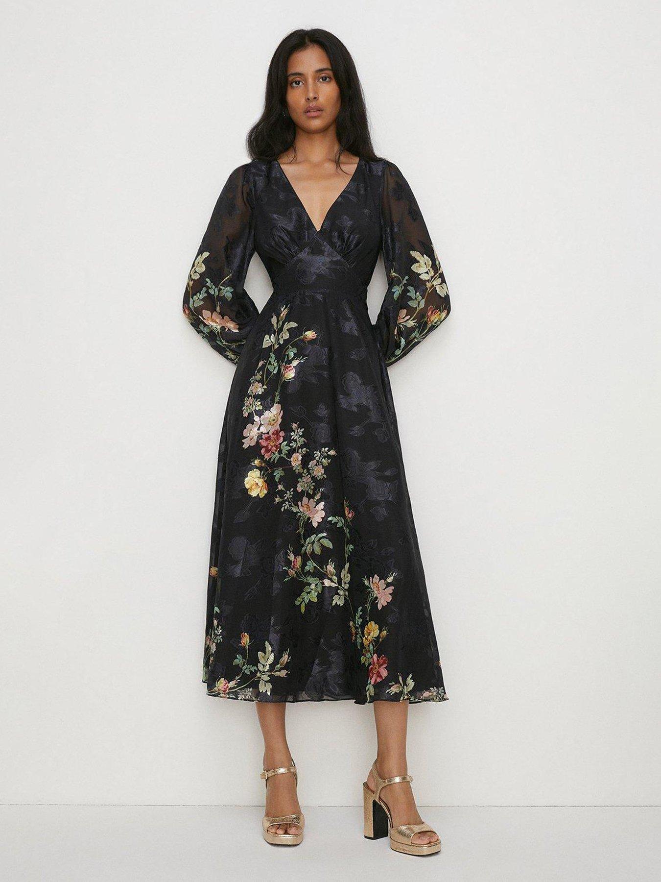 Oasis black hotsell midi dress