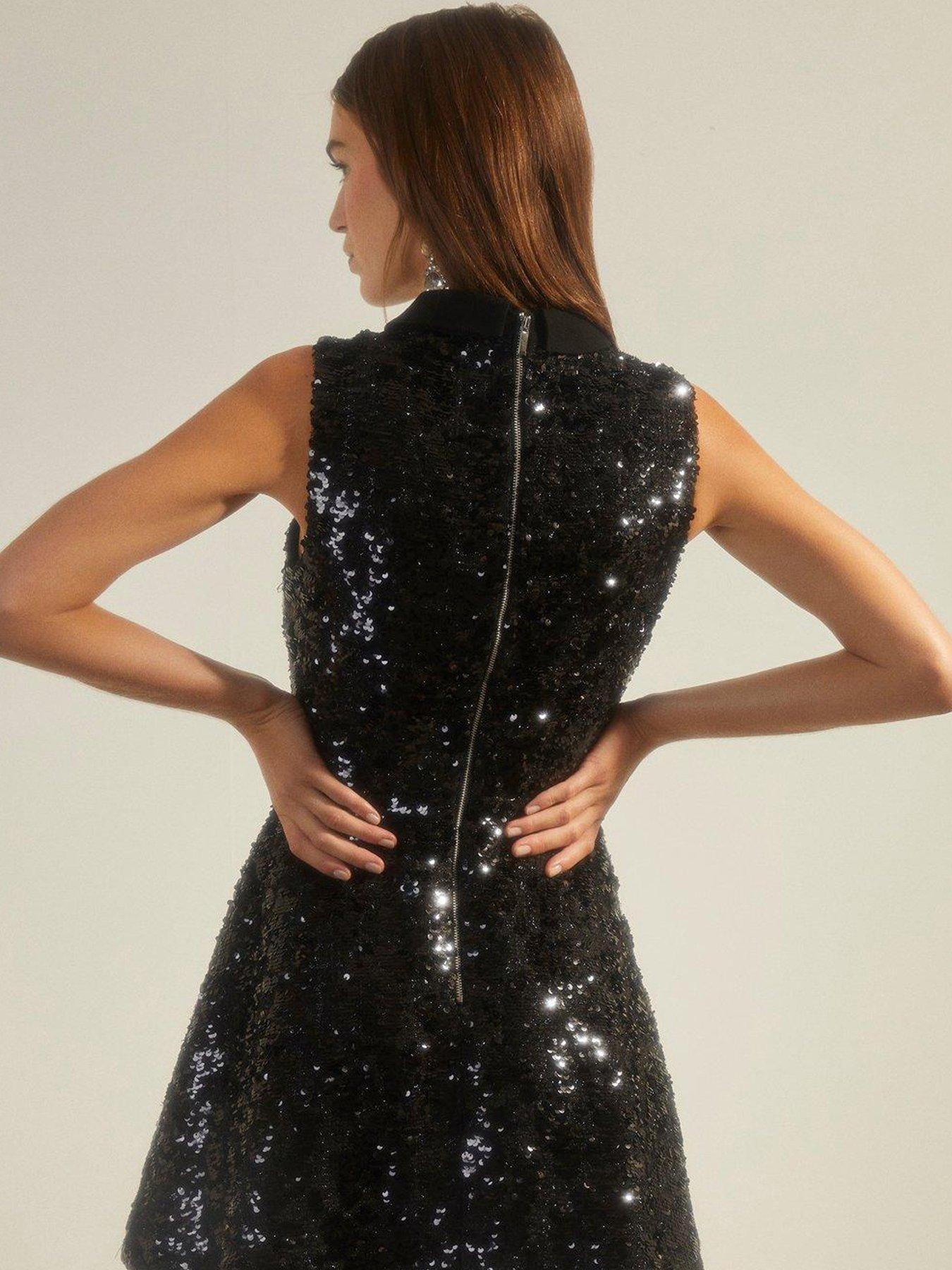 Oasis black best sale sparkle dress