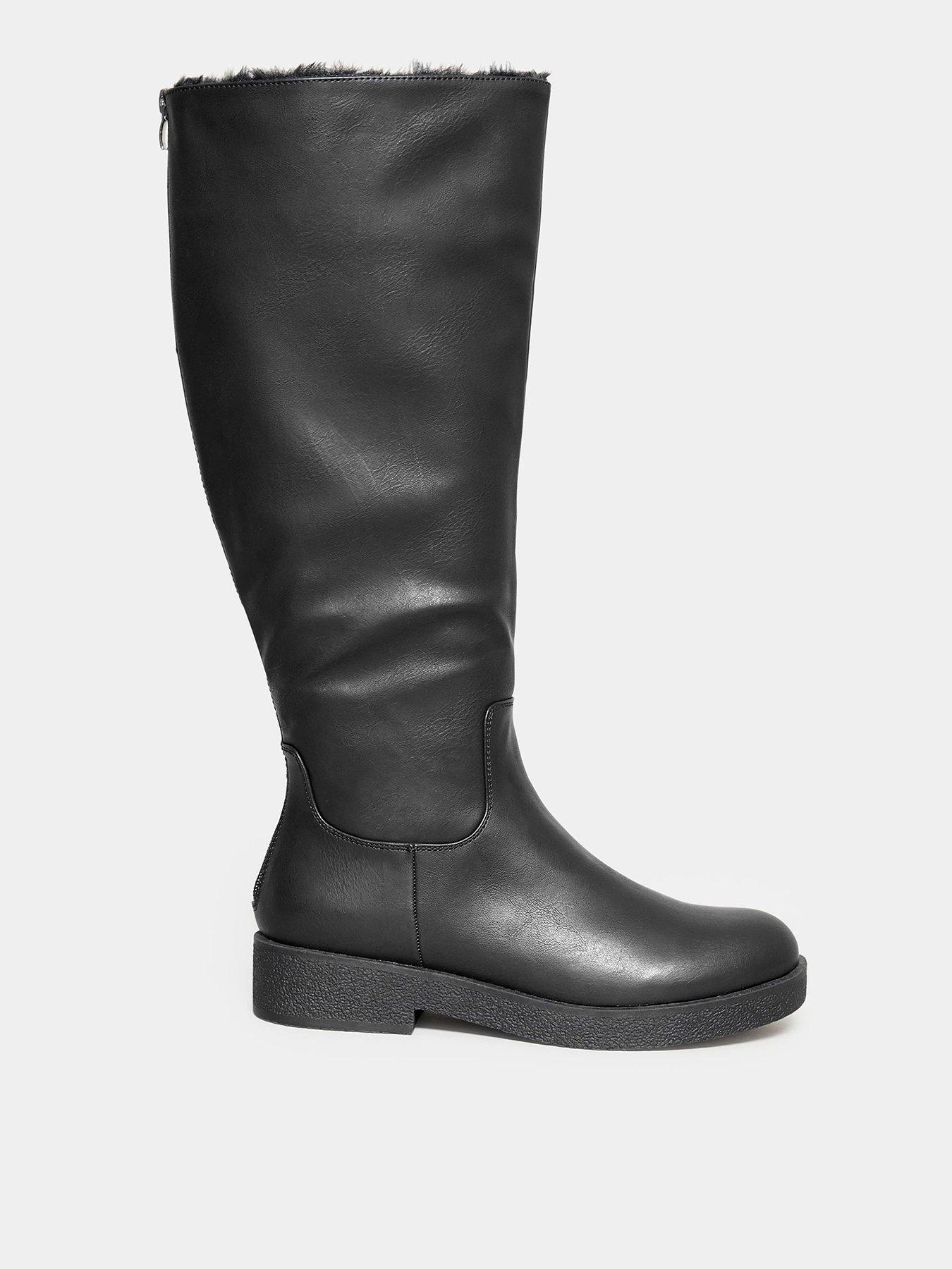 yours-wide-fit-fur-lined-calf-boot--nbspblack