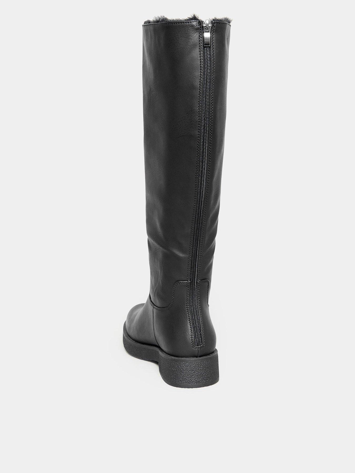 yours-wide-fit-fur-lined-calf-boot--nbspblackstillFront