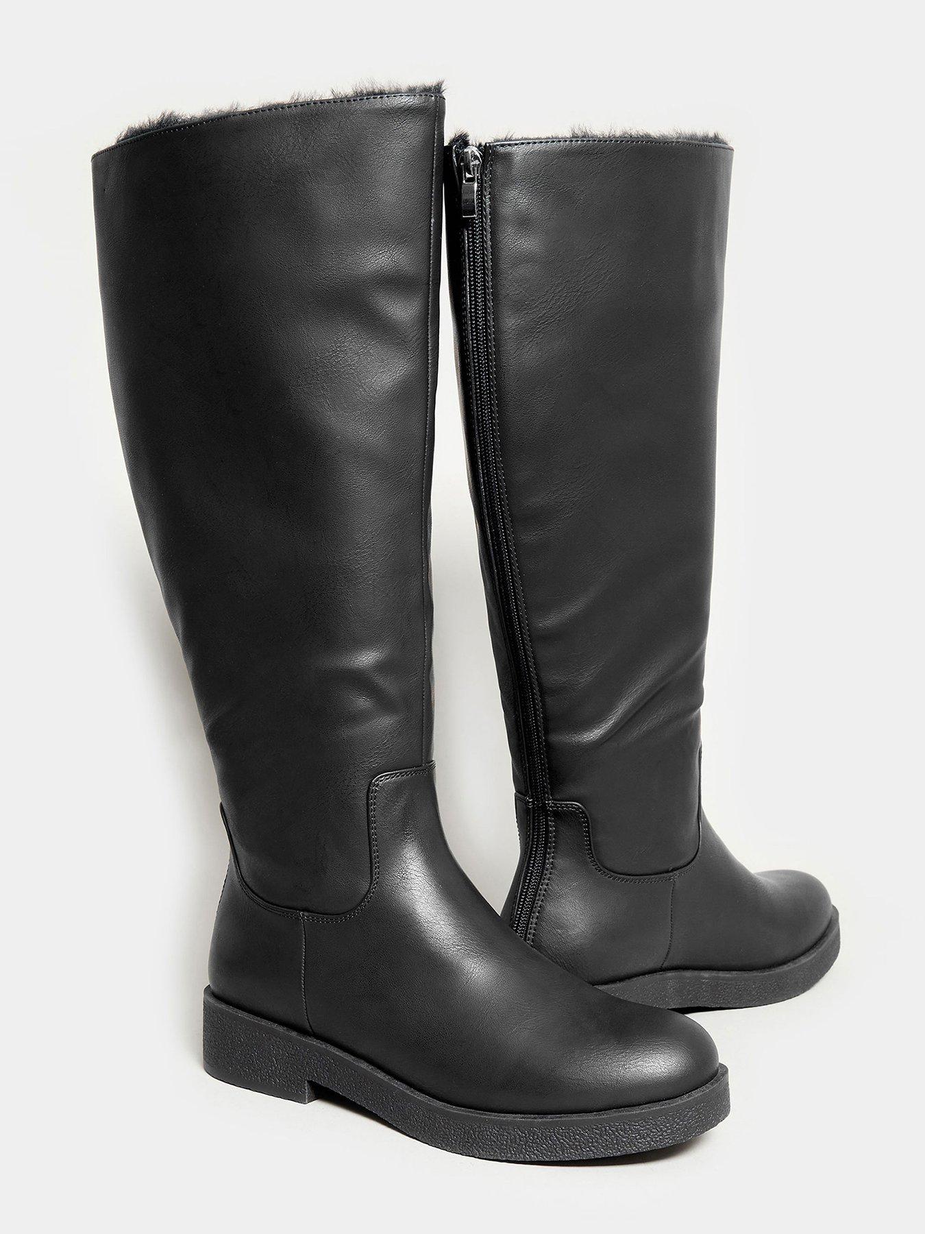 yours-wide-fit-fur-lined-calf-boot--nbspblackback