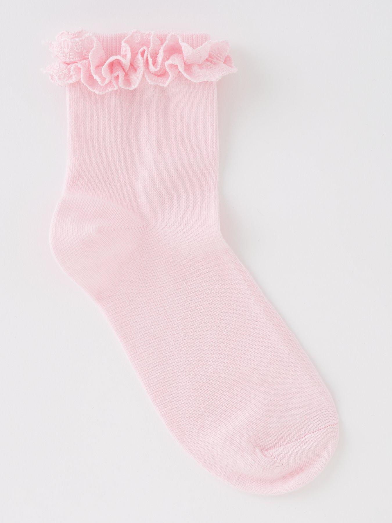 Image 3 of 4 of Everyday Girls 5 Pack Occasion Broderie Frill Socks - Multi