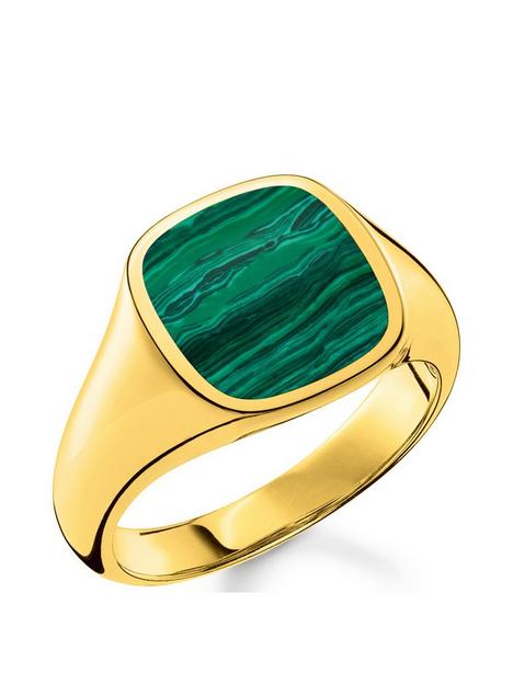 thomas-sabo-classic-gold-and-green-ring