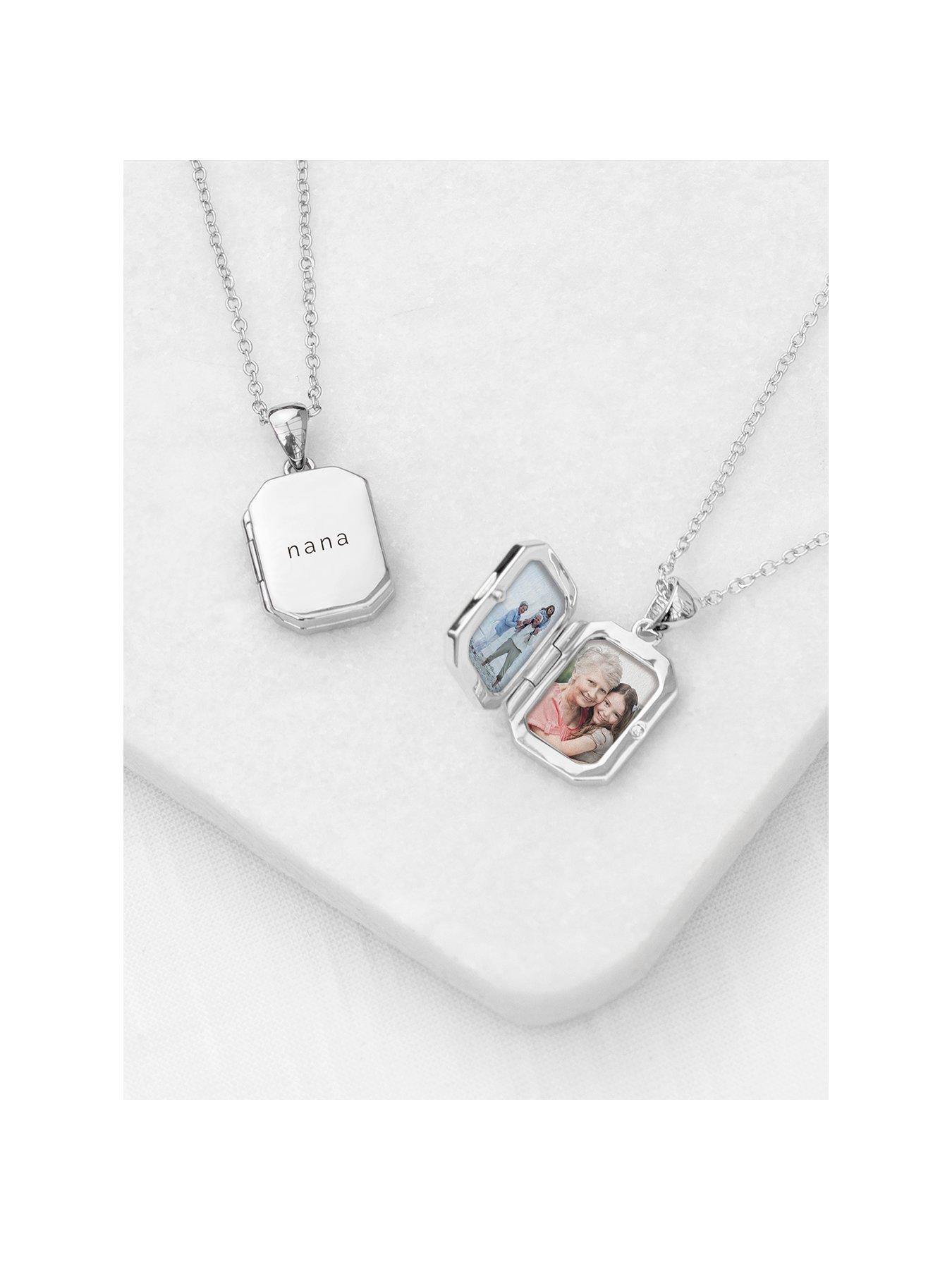 Image of Treat Republic Personalised Rectangular Photo Locket - Silver