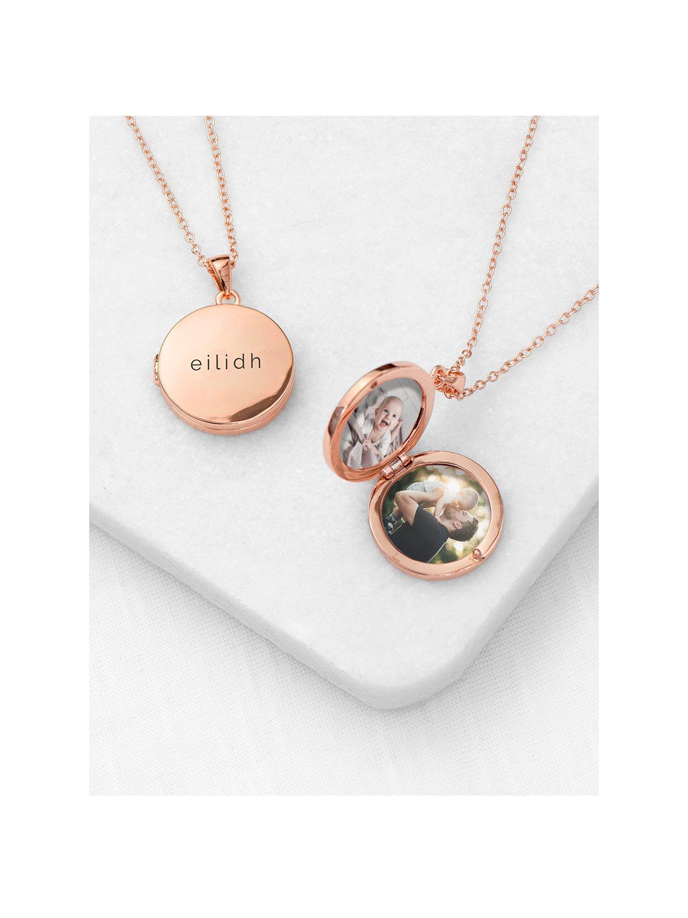 Image of Treat Republic Personalised Round Photo Locket - Rose Gold