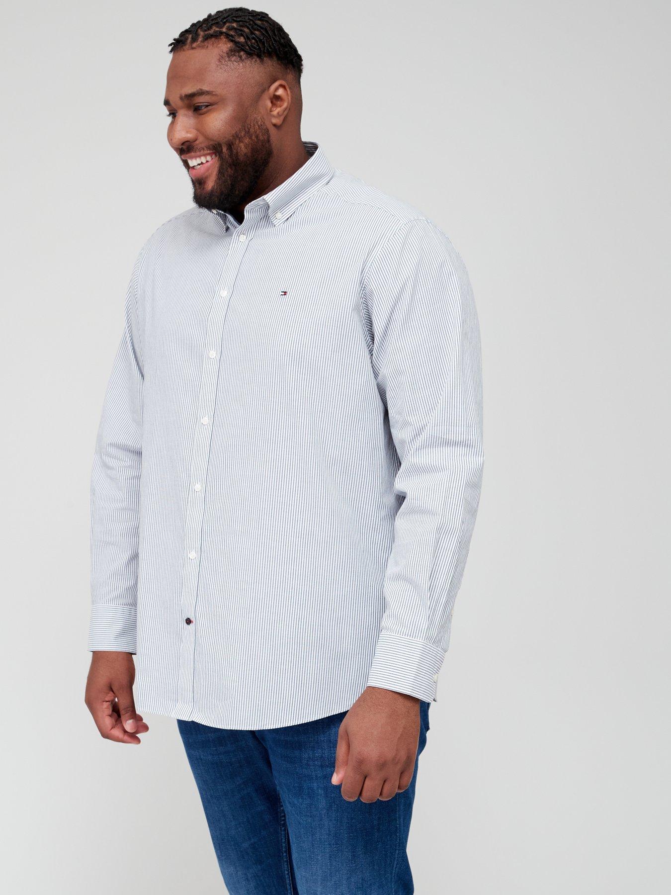 tommy-hilfiger-big-amp-tall-essential-stripe-shirt-greynbsp