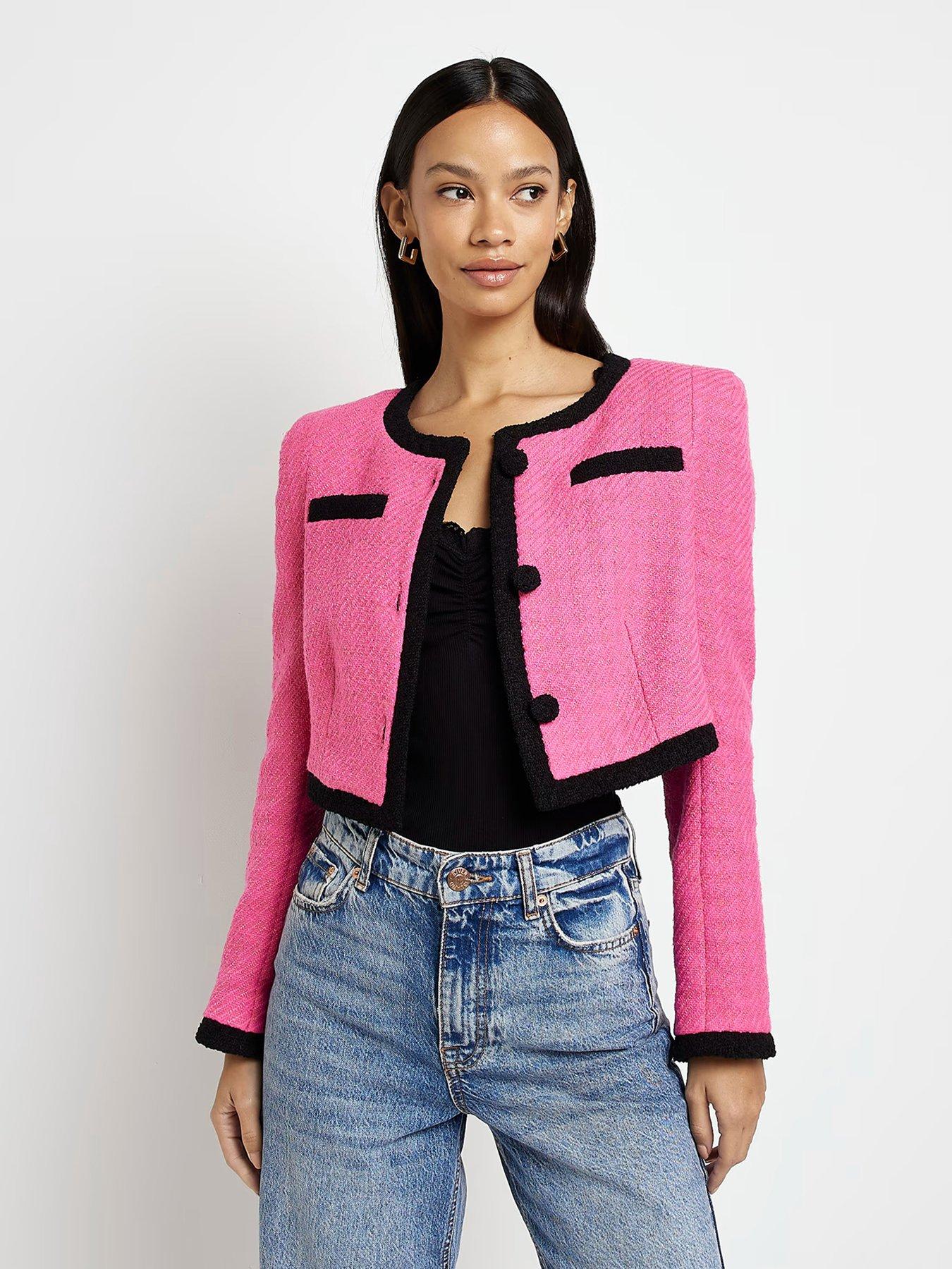 pale pink cropped blazer