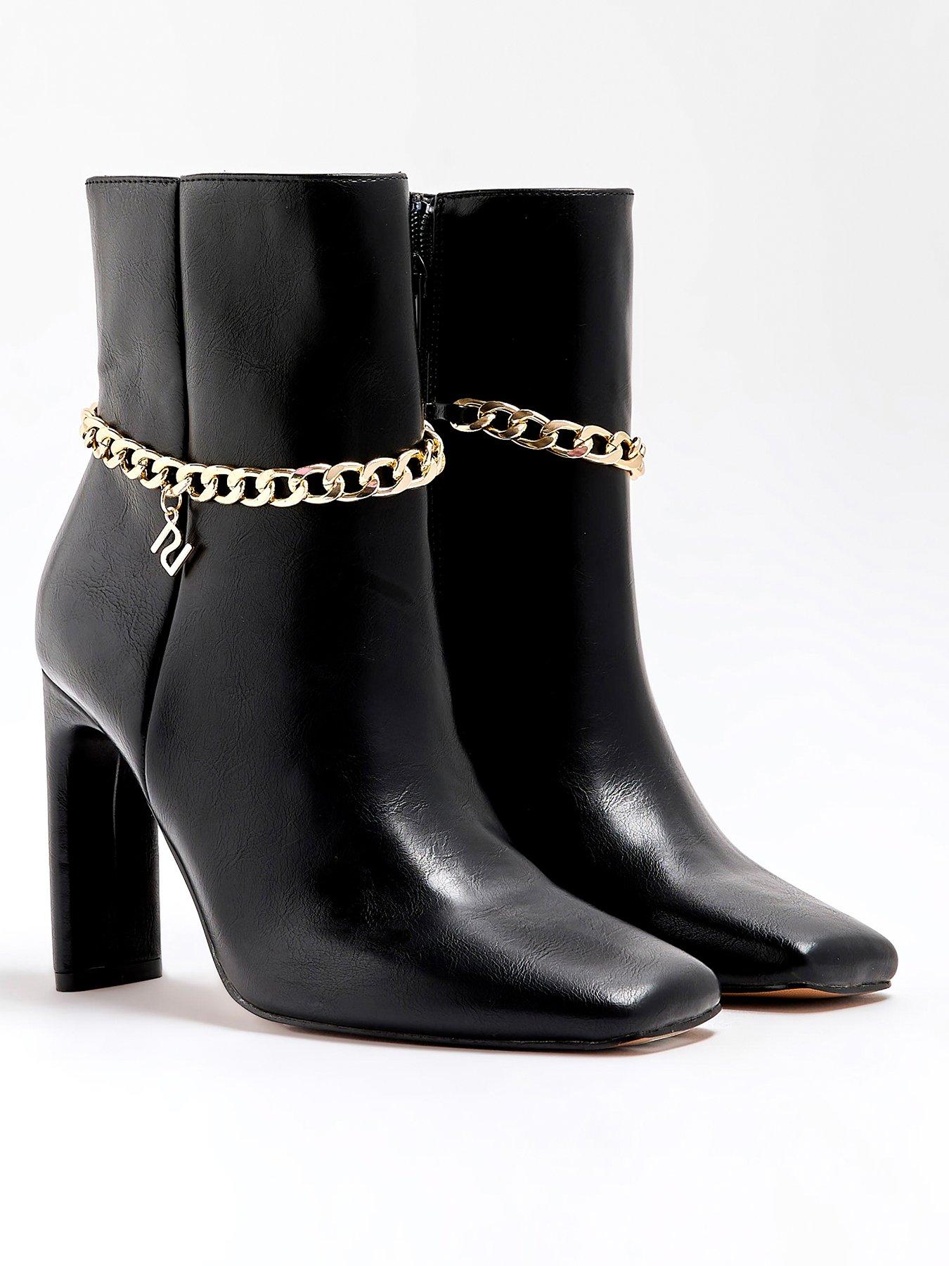 River island square toe best sale heeled boots