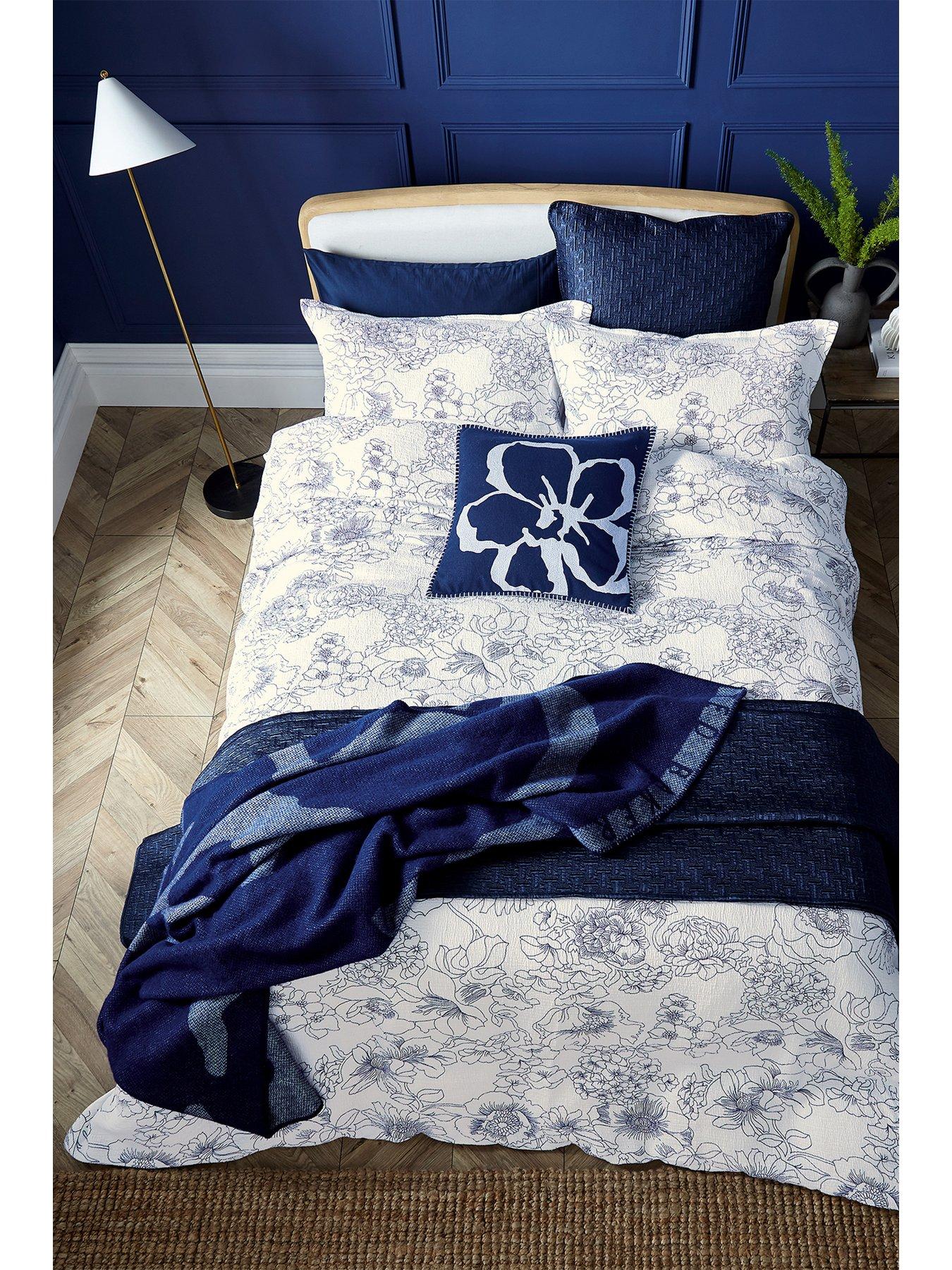 undefined Magnolia Navy Throw
