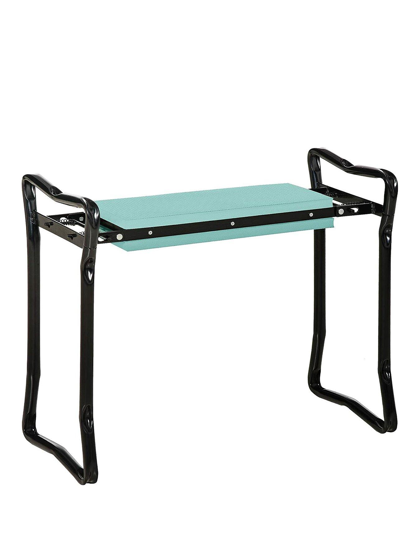 undefined Outsunny Garden 2 in 1 Kneeler Bench-Green/Black