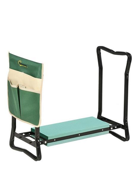 outsunny-outsunny-steel-frame-gardening-kneeler-seat-w-pouch-green