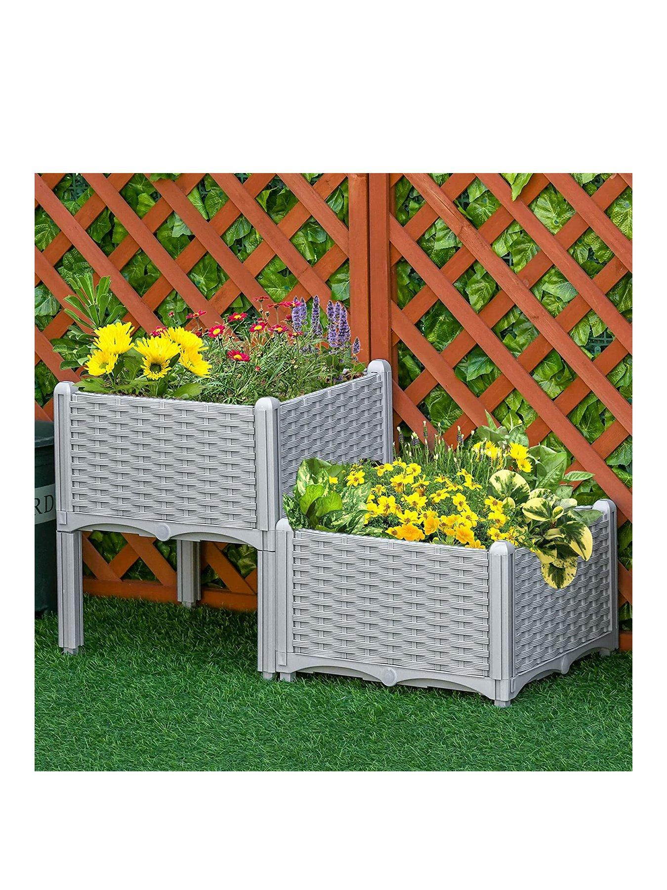 outsunny-outsunny-raised-flower-bed-vegetable-herb-plant-stand-lightweight-40l-x-40w-x-44h-cmfront