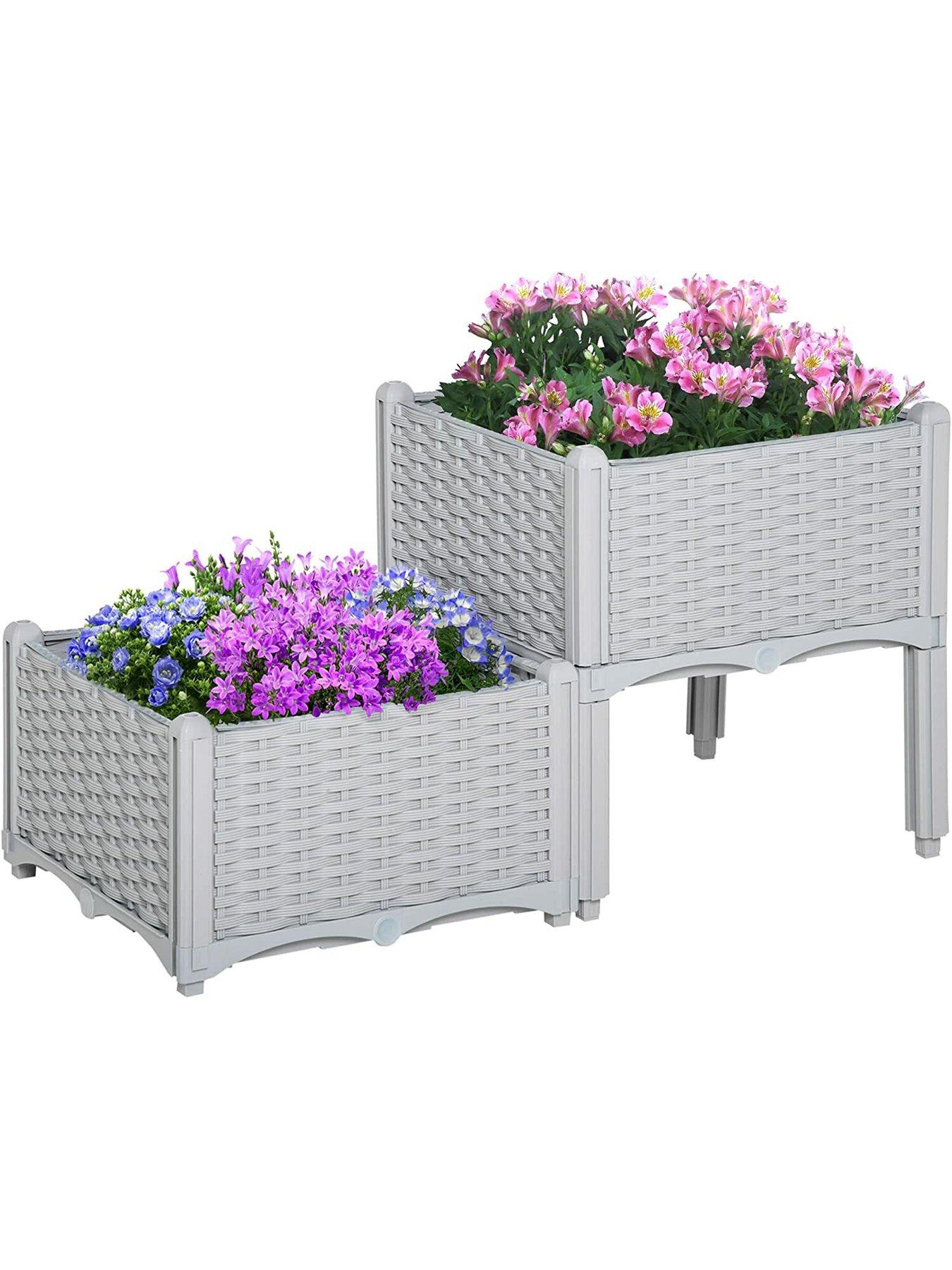 outsunny-outsunny-raised-flower-bed-vegetable-herb-plant-stand-lightweight-40l-x-40w-x-44h-cmstillFront