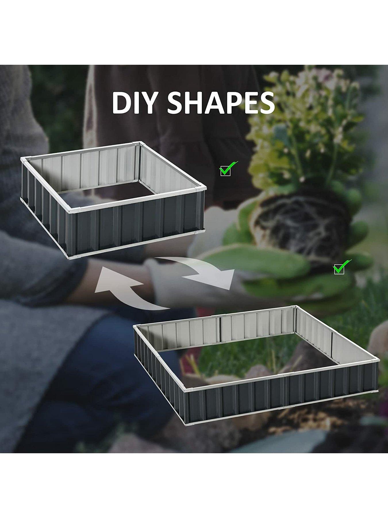 Image 5 of 7 of OutSunny Outsunny Metal Raised Garden Bed No Bottom DIY Large Steel Planter Box w/ Gloves