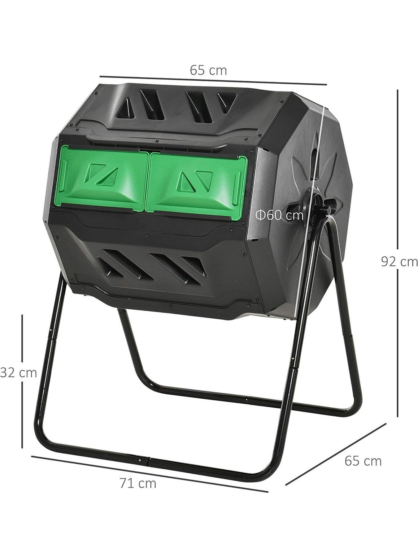 outsunny-outsunny-garden-compost-bin-dual-tumbler-rotating-outdoor-composter-with-sliding-doorsstillFront