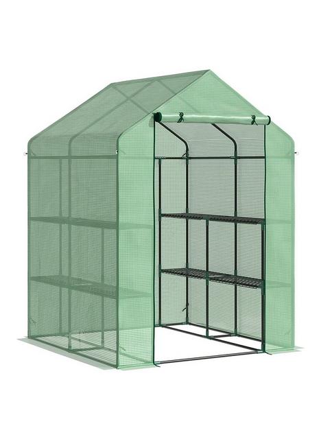 outsunny-outsunny-2-tier-walk-in-garden-greenhouse-polytunnel-steeple-grow-plant-with-cover