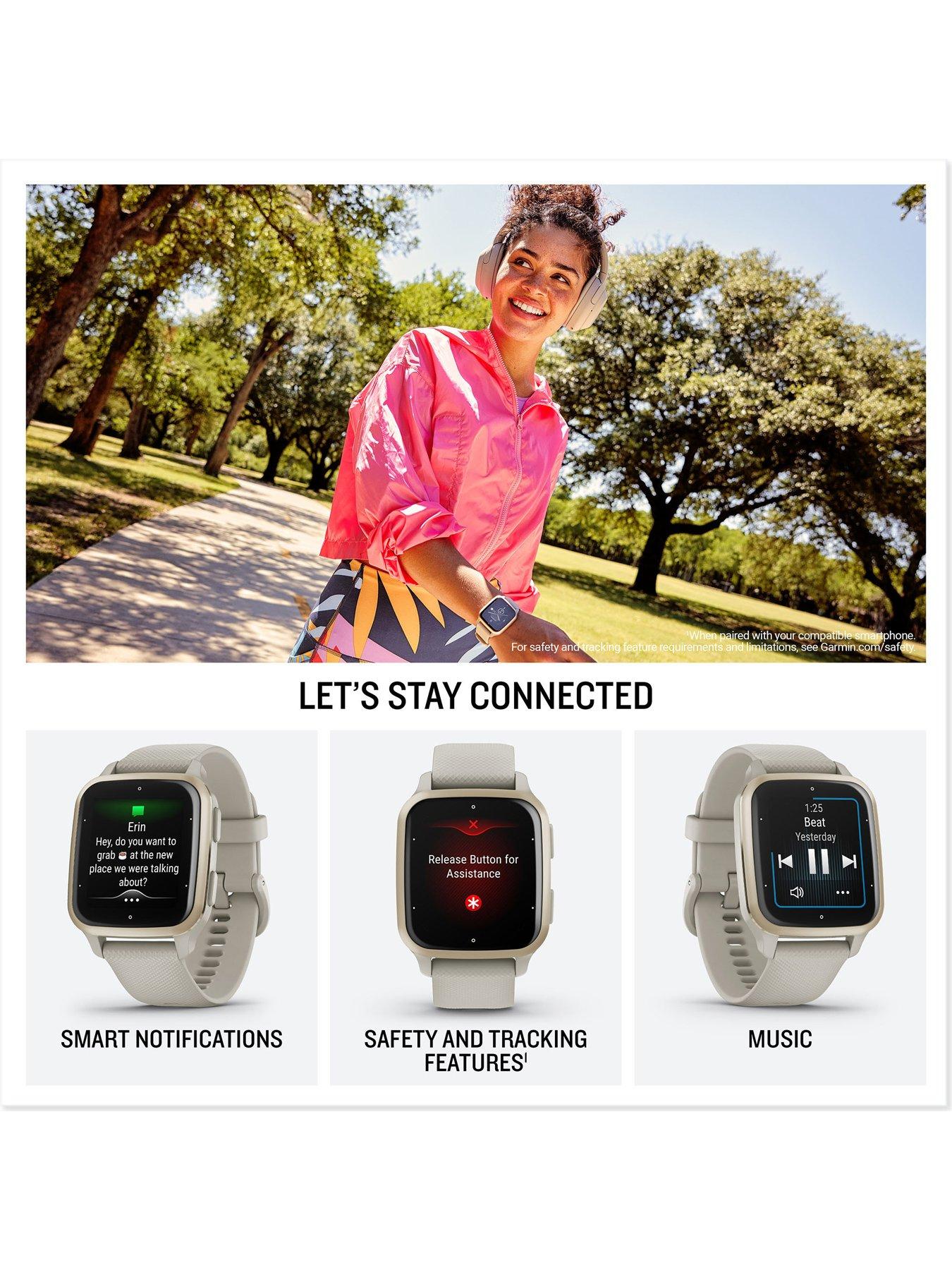 Garmin Venu® Sq 2 Music GPS-Fitness-Smartwatch, Ivory / Pearl Gold -  Worldshop