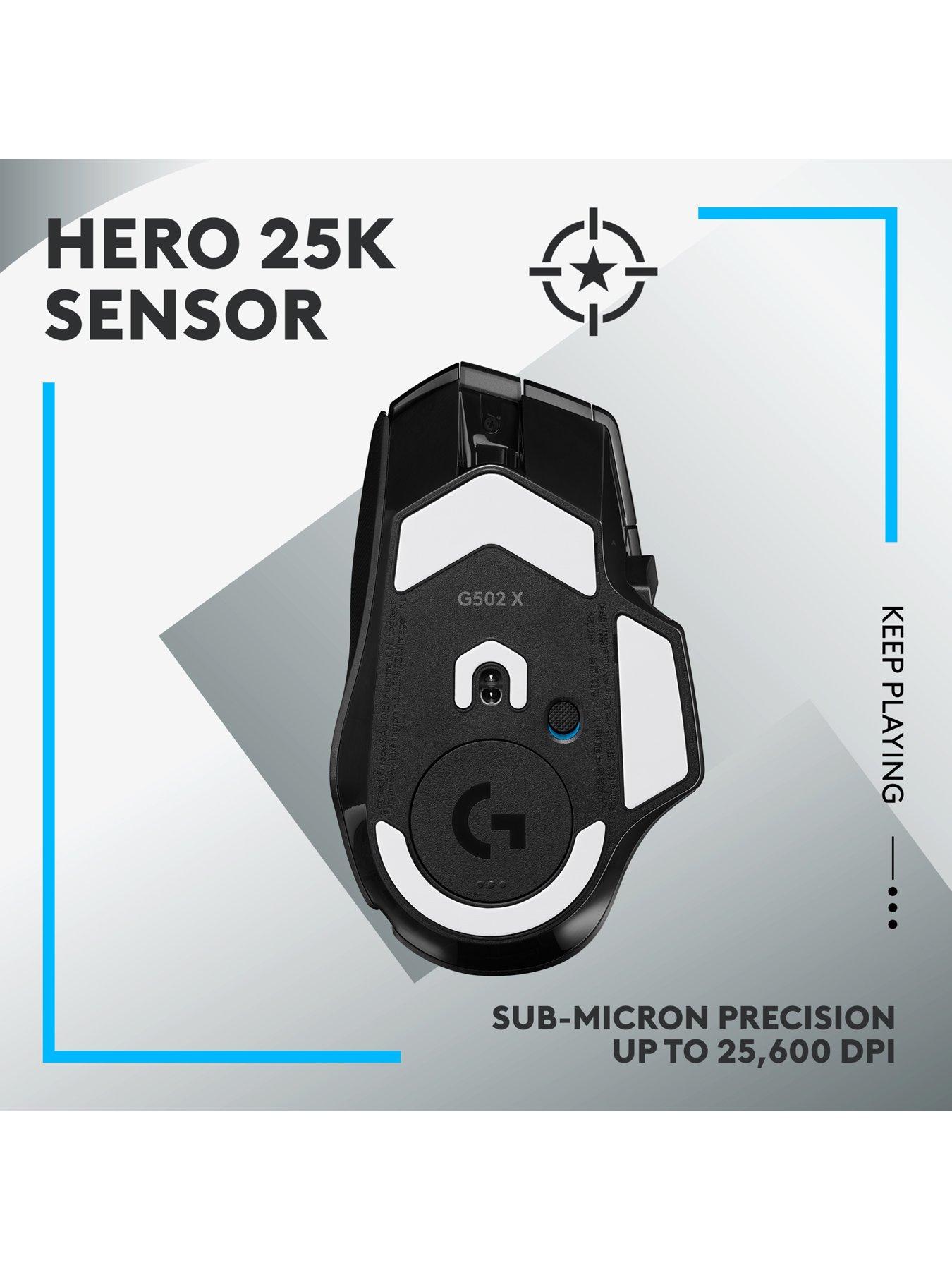 Image 4 of 6 of LogitechG G502 X LIGHTSPEED Wireless Gaming Mouse, HERO 25K gaming sensor, for PC/Mac- Black
