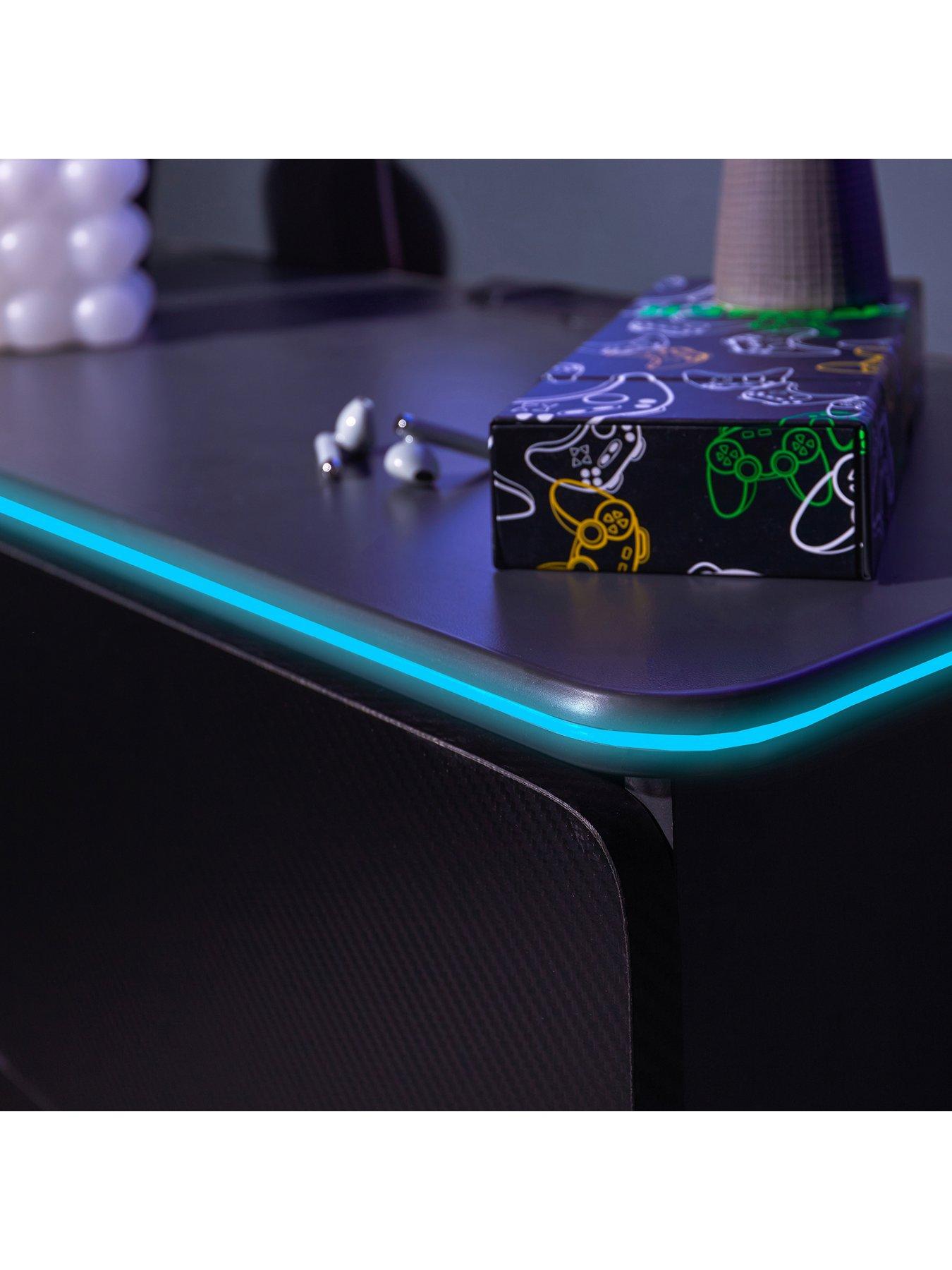 Image 3 of 5 of X Rocker Carbon-tek Gaming&nbsp;Storage Sideboard with&nbsp;Drawers, Shelves and LEDs