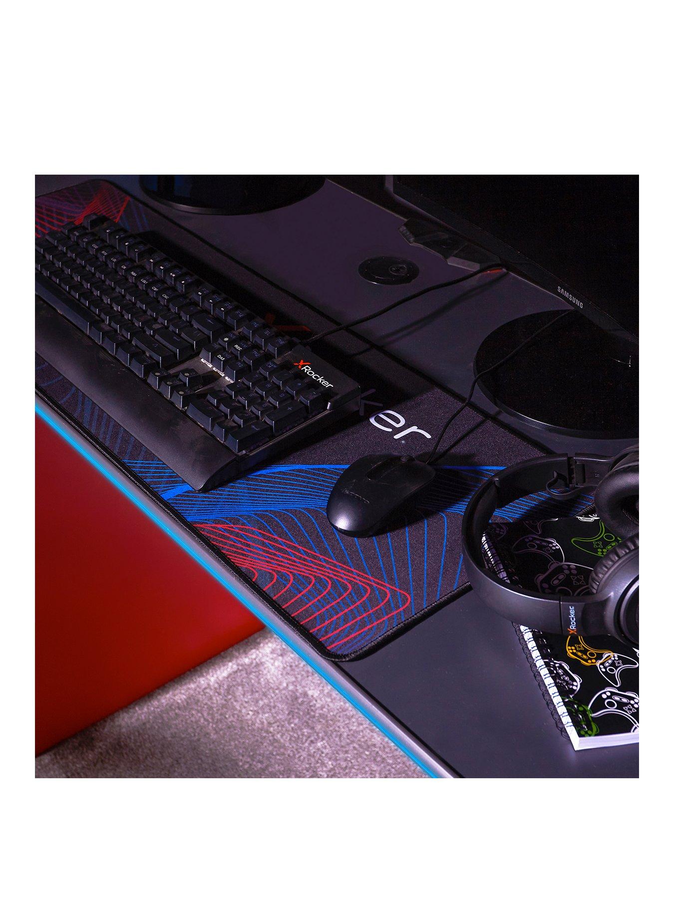 Image 2 of 6 of X Rocker Carbon-tek Gaming Desk With Wireless Charging And Neo Fibre Led Lighting